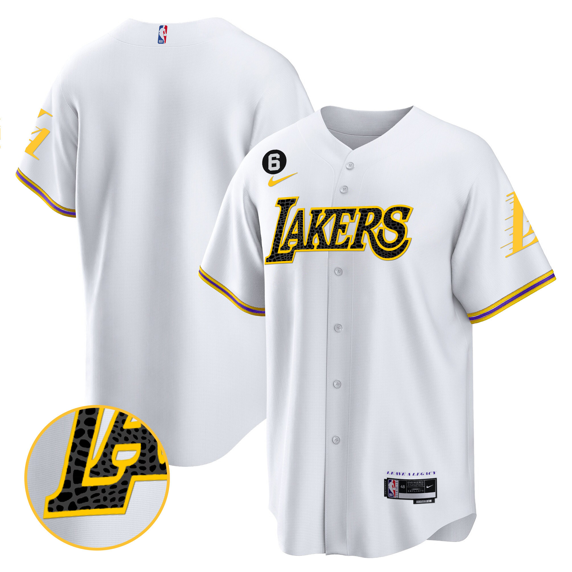 Men's Los Angeles Lakers Cool Base Mamba White Jersey - All Stitched