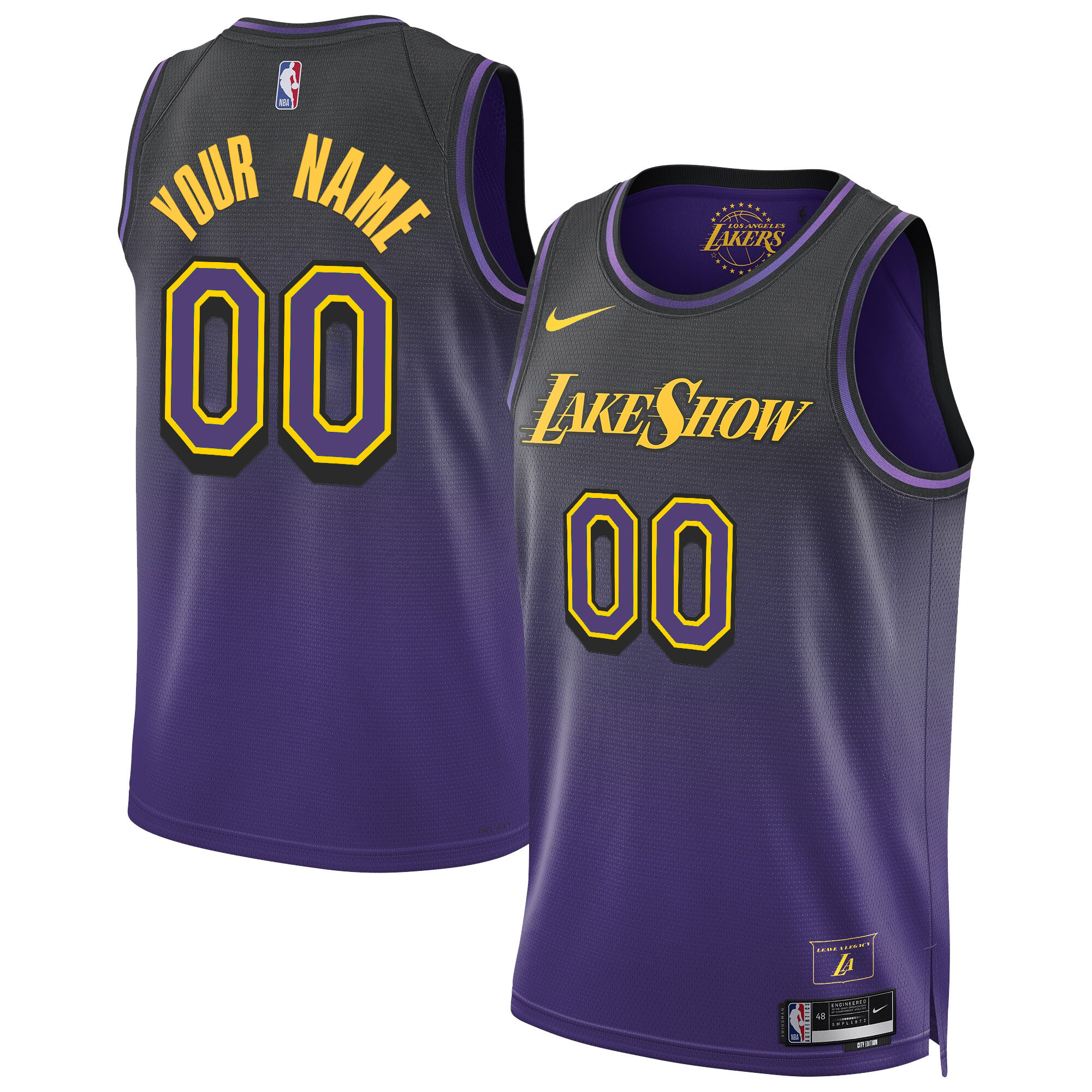 Men's Los Angeles Lakers Swingman Custom 2024/25 City Jersey - All Stitched