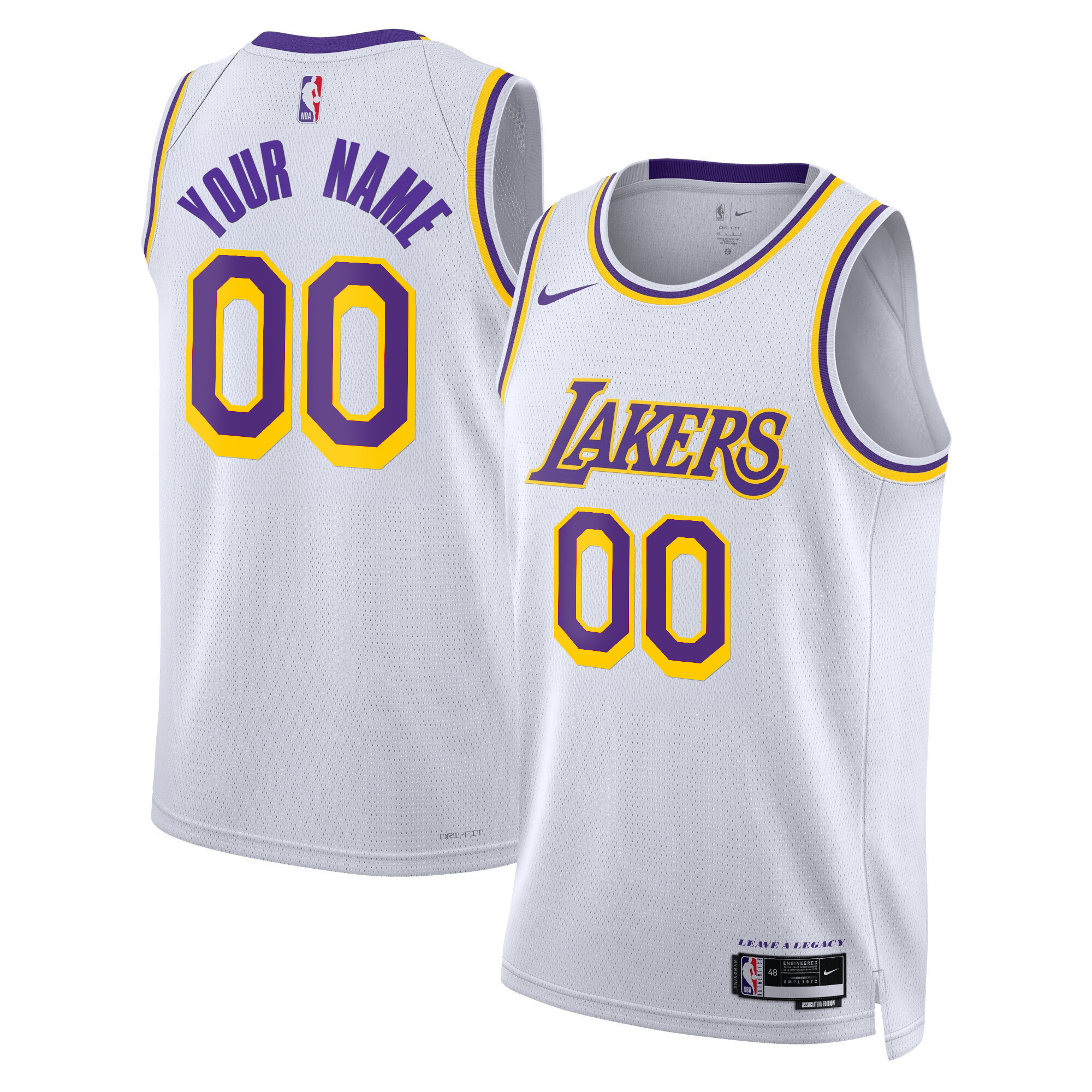 Men's Los Angeles Lakers Swingman Custom Association Jersey - All Stitched