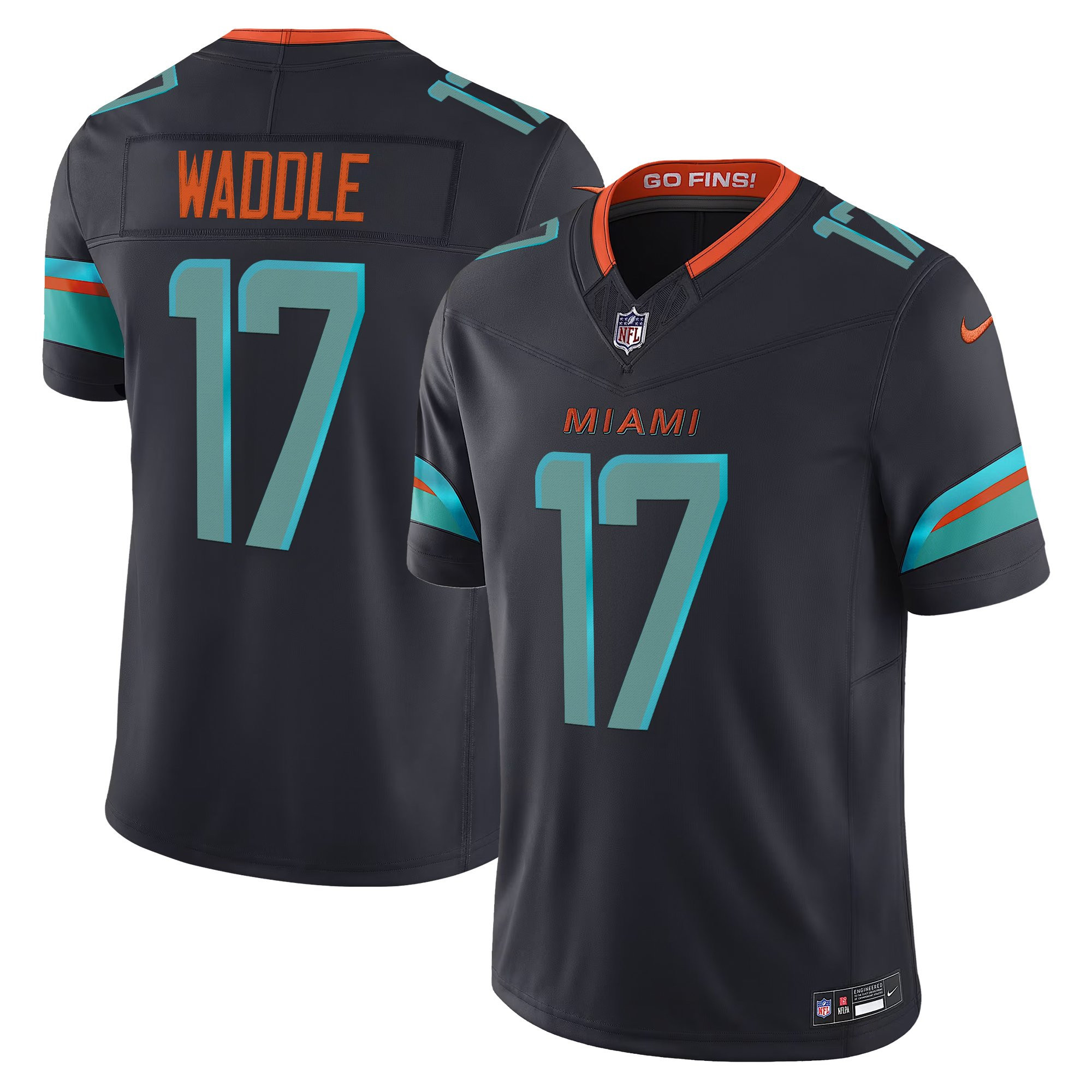 Men's Miami Dolphins 2025 Rivalries Vapor Limited Jaylen Waddle Jersey - All Stitched