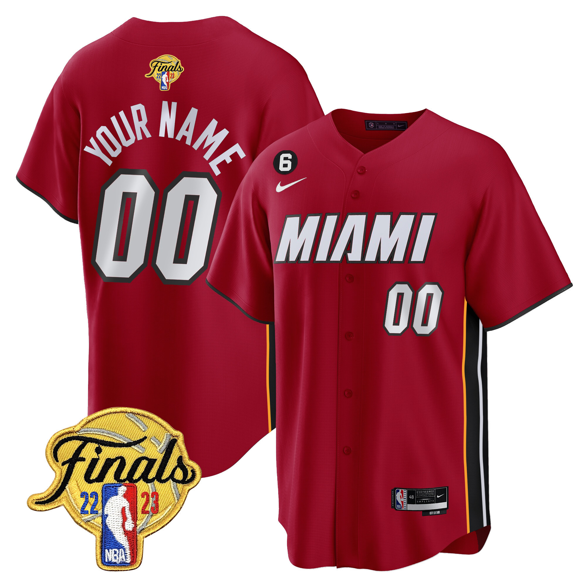 Men's Miami Heat 2023 Finals Baseball Cool Base Custom Statement Jersey - All Stitched