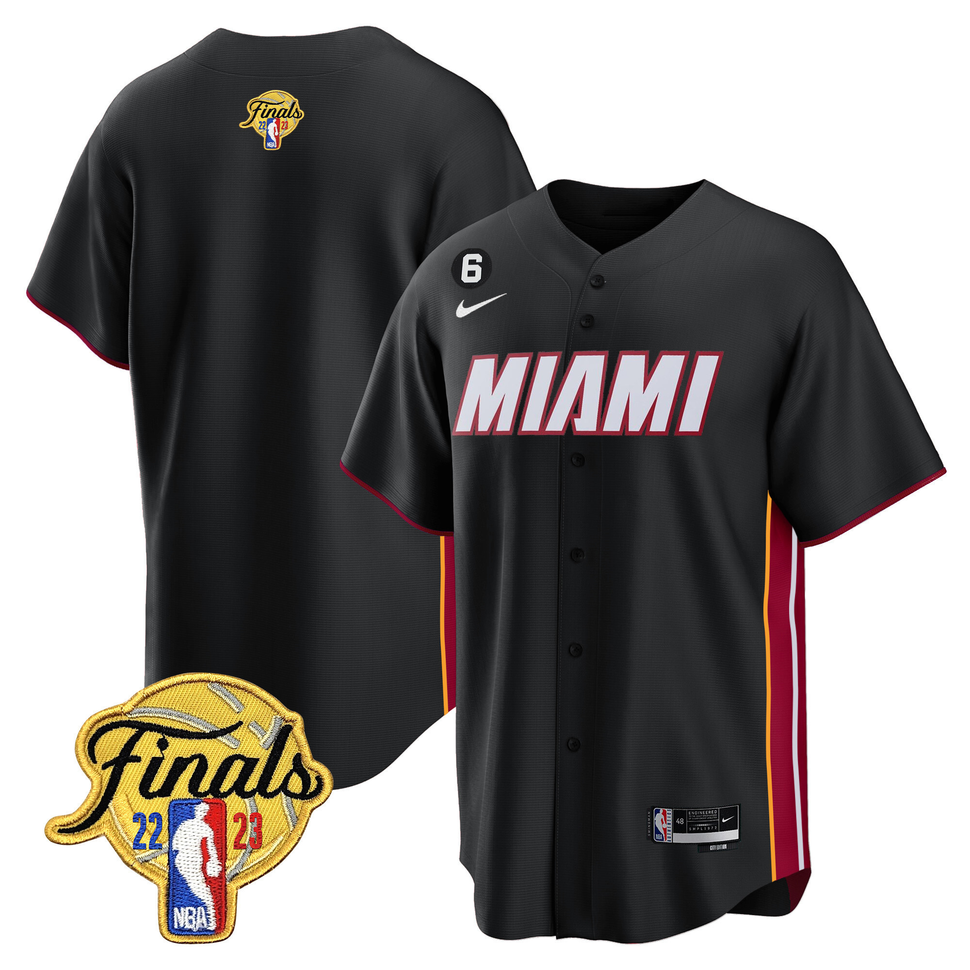 Men's Miami Heat 2023 Finals Baseball Cool Base Icon Jersey - All Stitched