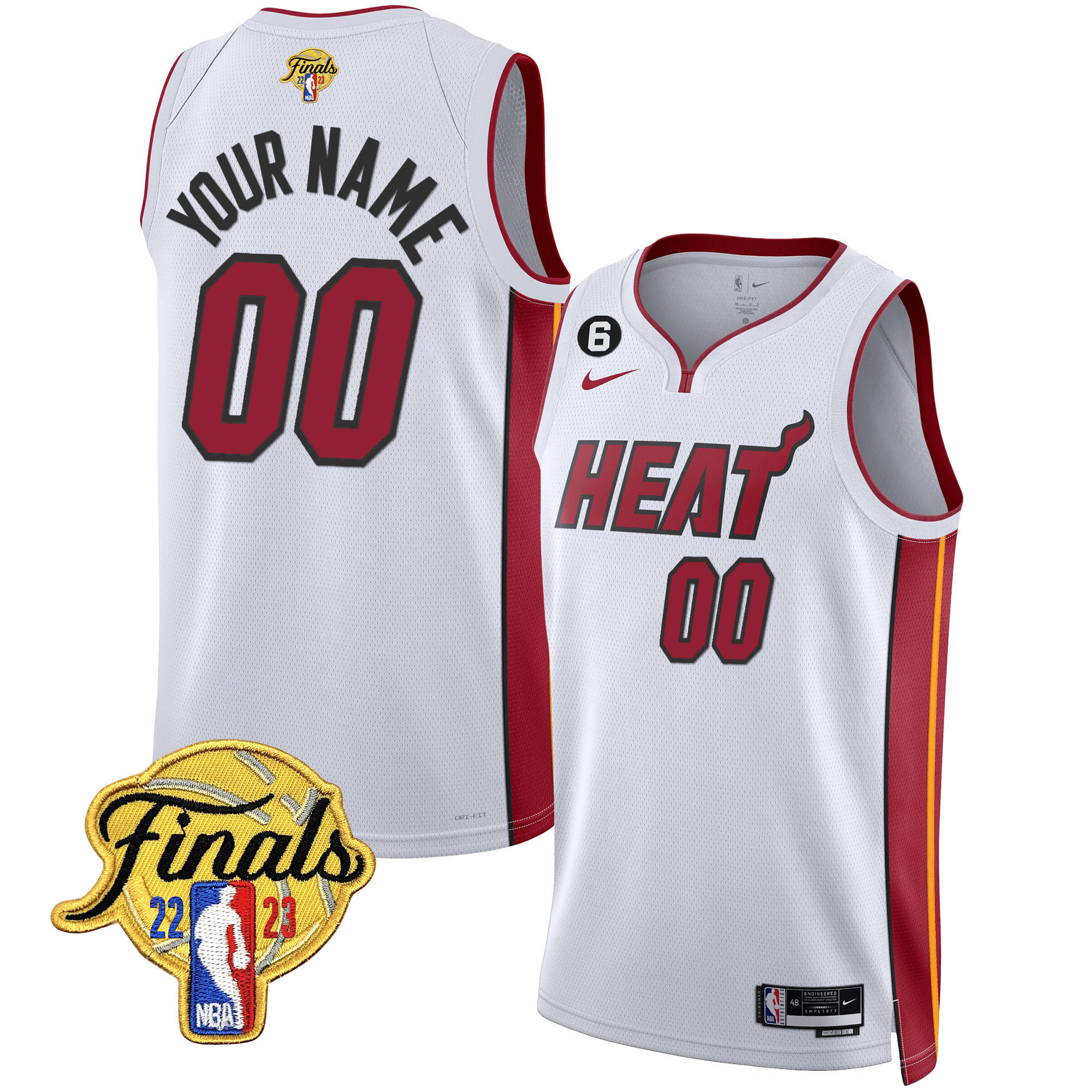 Men's Miami Heat 2023 Finals Patch Collection Custom Association Jersey - All Stitched