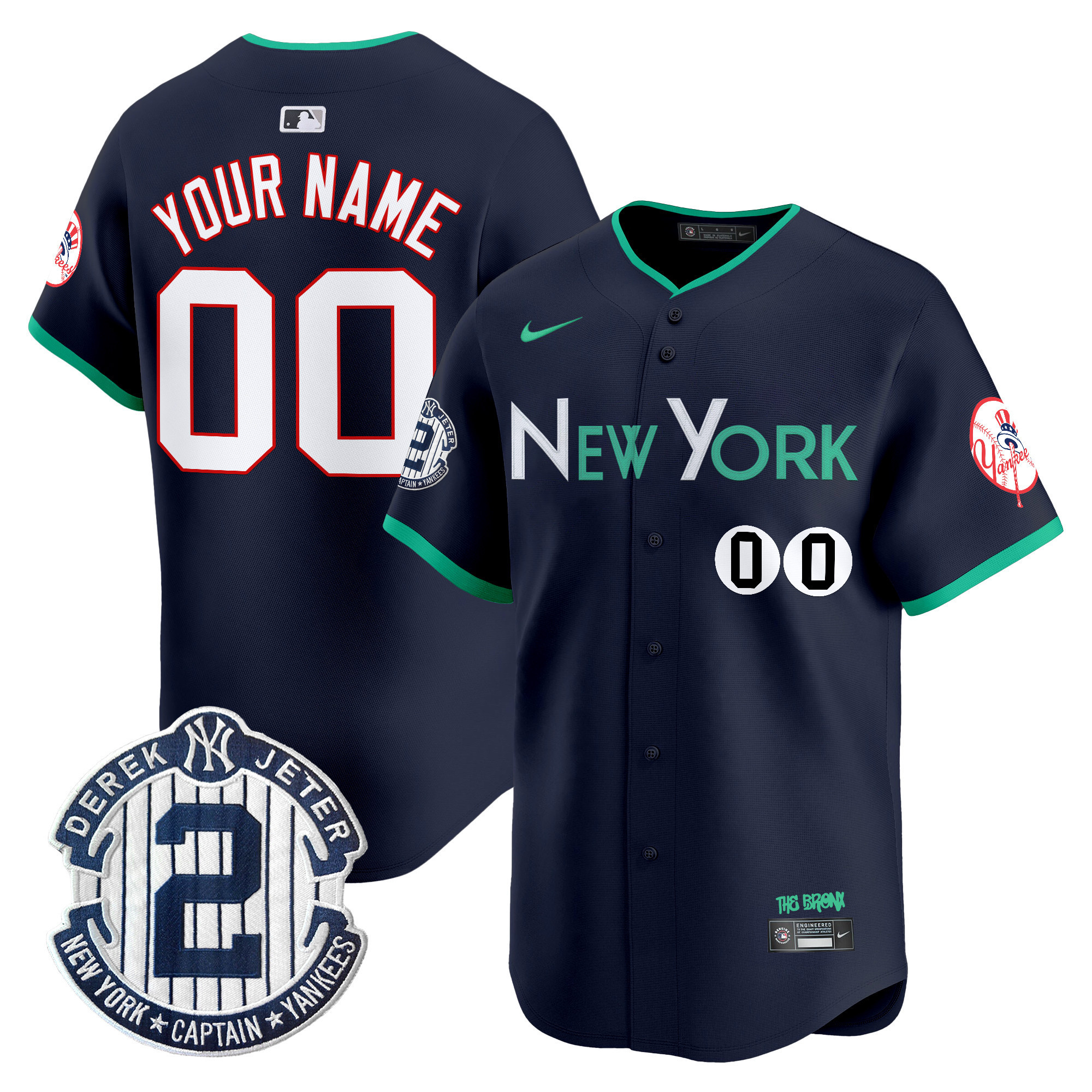 Men's New York Yankees City Connect Vapor Premier Limited Custom Navy Jersey - All Stitched