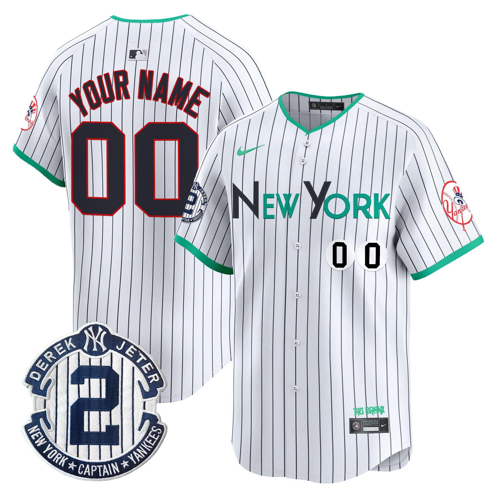Men's New York Yankees City Connect Vapor Premier Limited Custom Pinstripe Jersey - All Stitched
