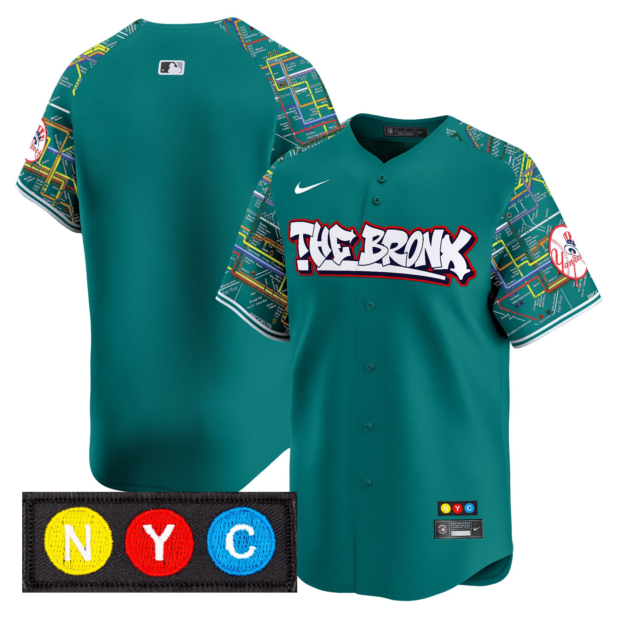 Men's New York Yankees The Bronx Subway Style Vapor Premier Limited Lexington Line Jersey - Stitched