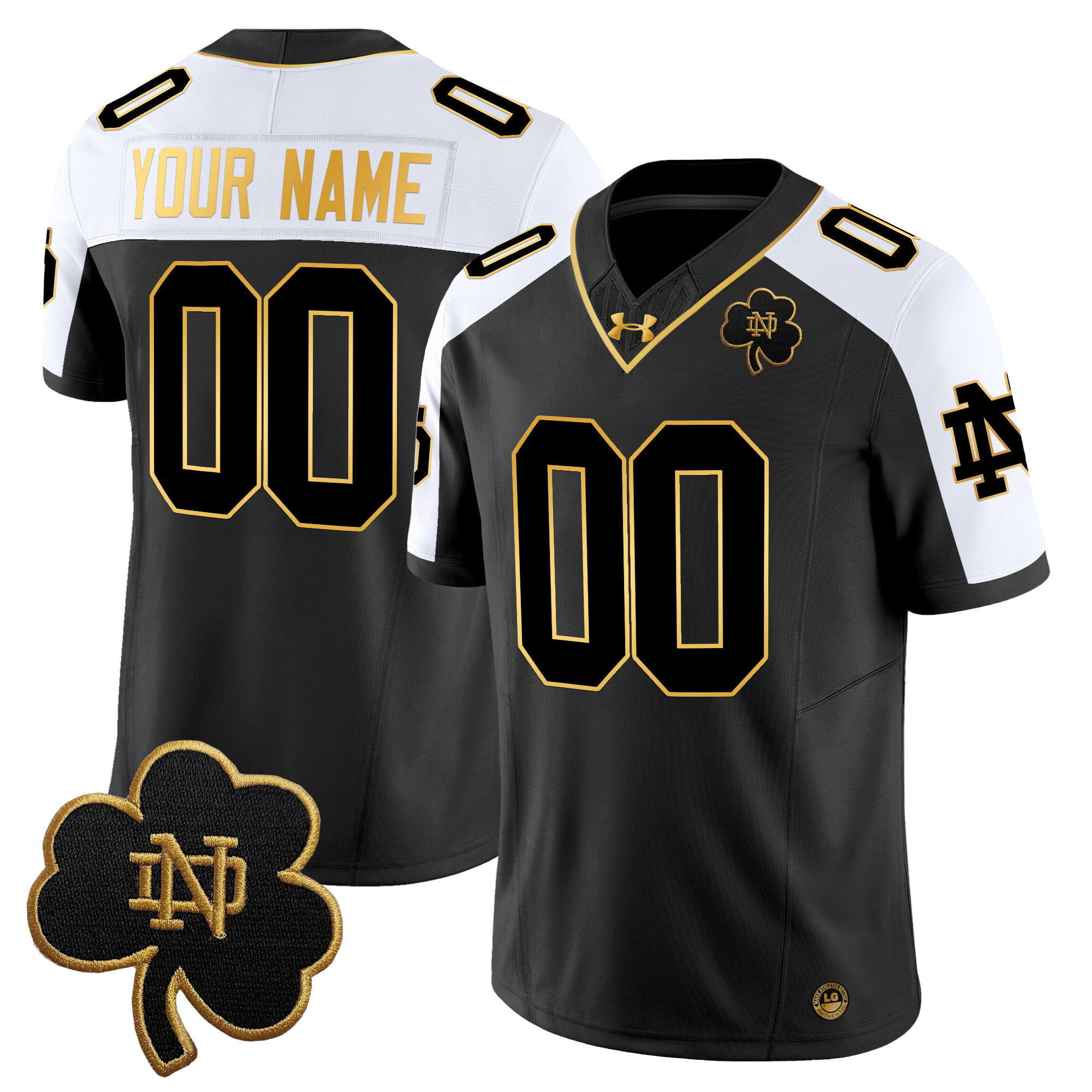 Men's Notre Dame Fighting Irish 2025 Gold Vapor Limited Custom Alternate Jersey - All Stitched