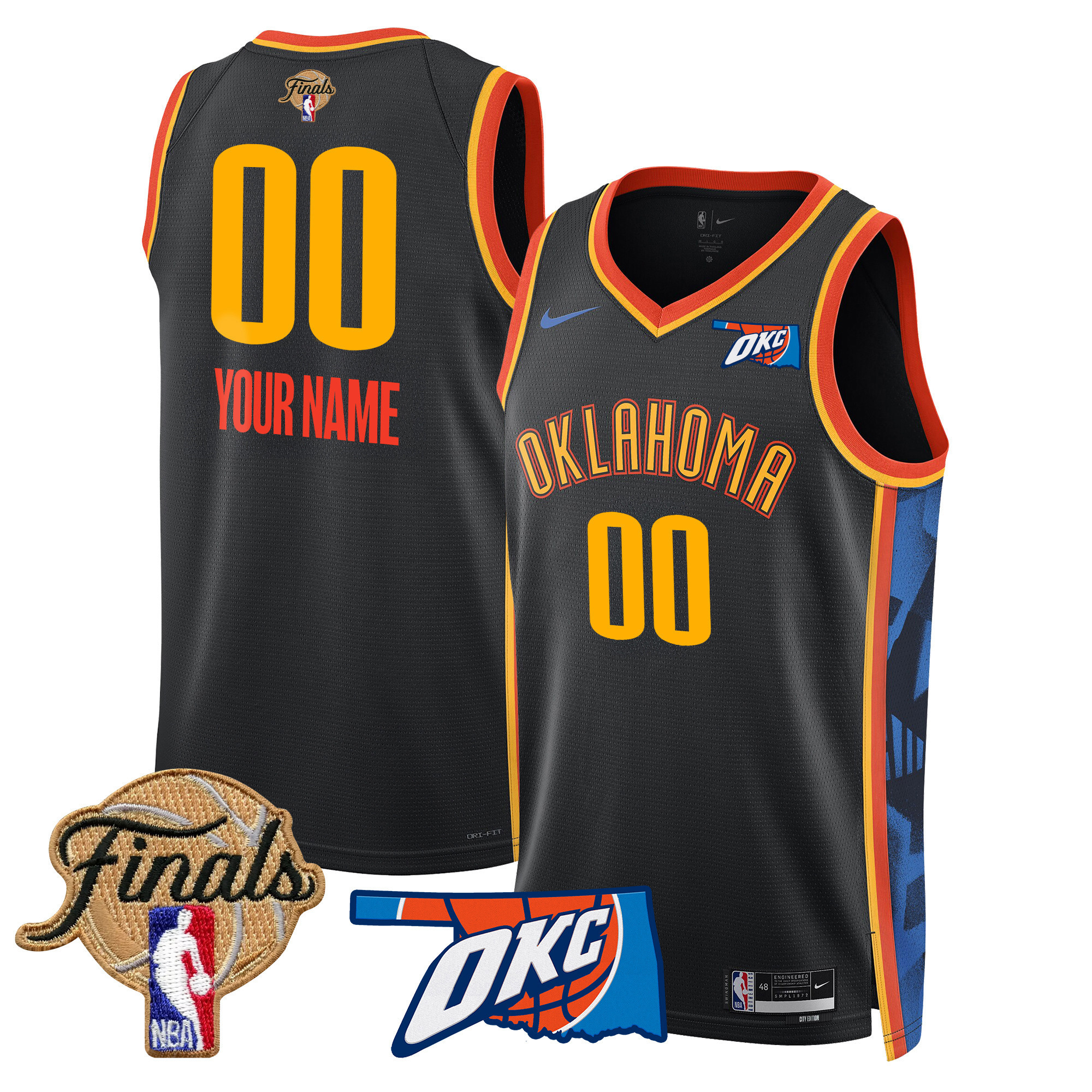 Men's Oklahoma City Thunder 2025 Finals Swingman Custom 24-25 City Jersey - All Stitched
