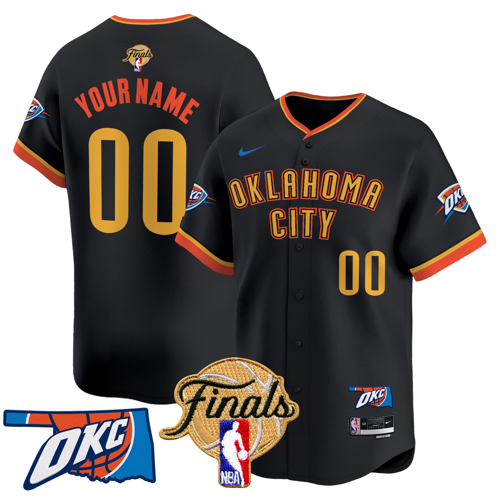 Men's Oklahoma City Thunder 2025 Finals Vapor Baseball Custom 24-25 City Jersey - All Stitched