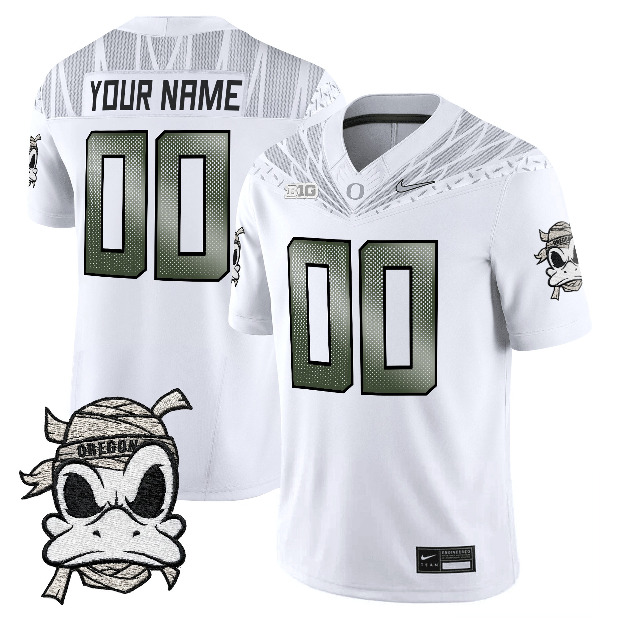 Men's Oregon Ducks 2025 Mummy Duck Vapor Limited Custom White Jersey - All Stitched
