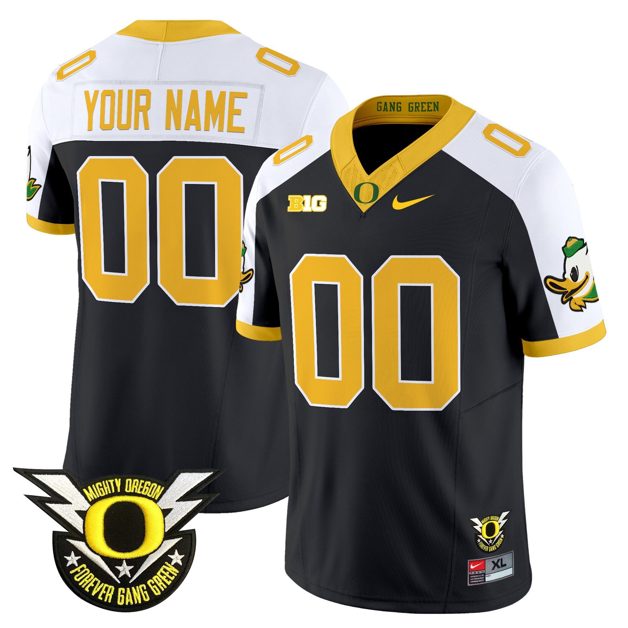 Men's Oregon Ducks 2025 Vapor Limited Custom Black Alternate Jersey - All Stitched