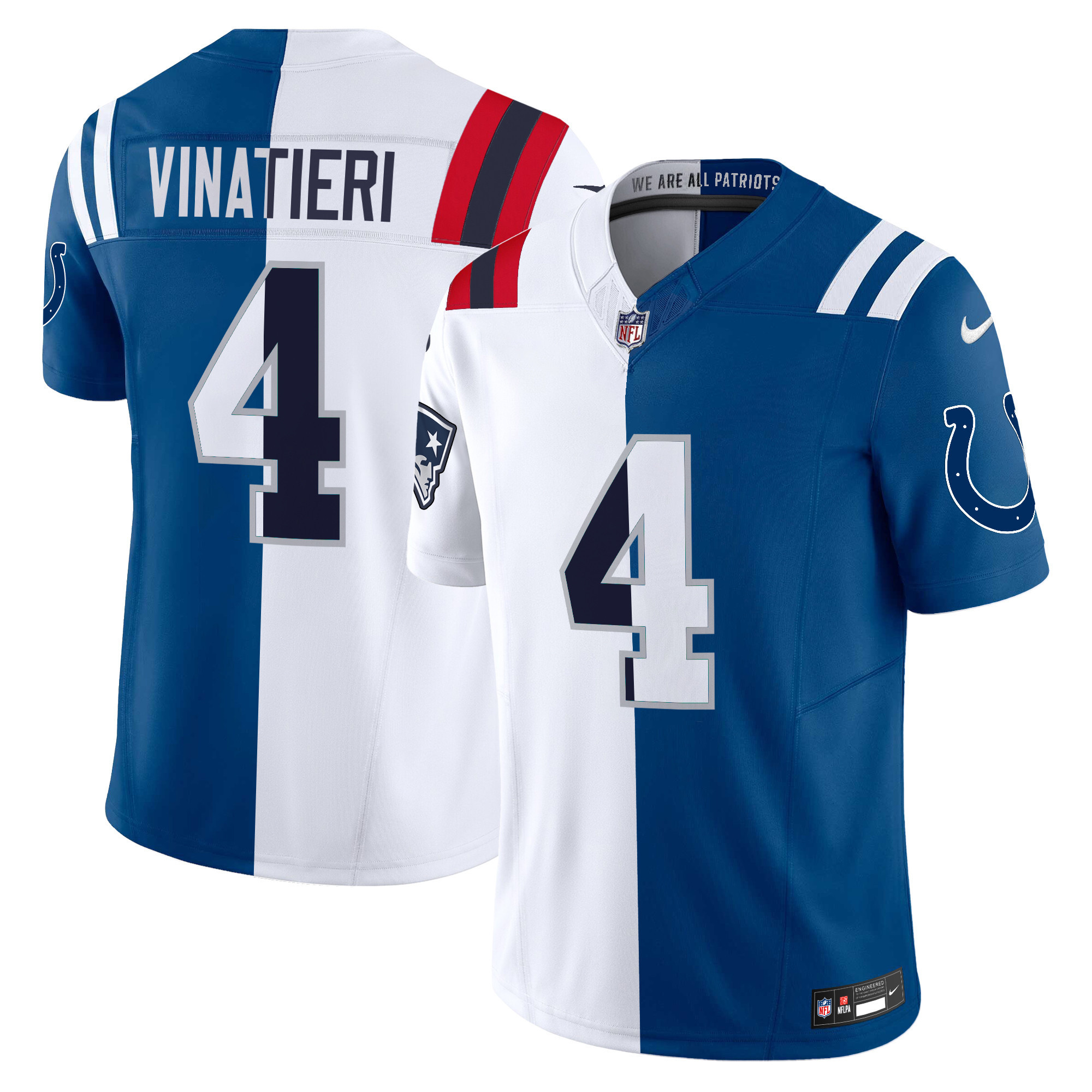 Men's Patriots - Colts Adam Vinatieri New England Patriots Split Vapor Limited Jersey - All Stitched