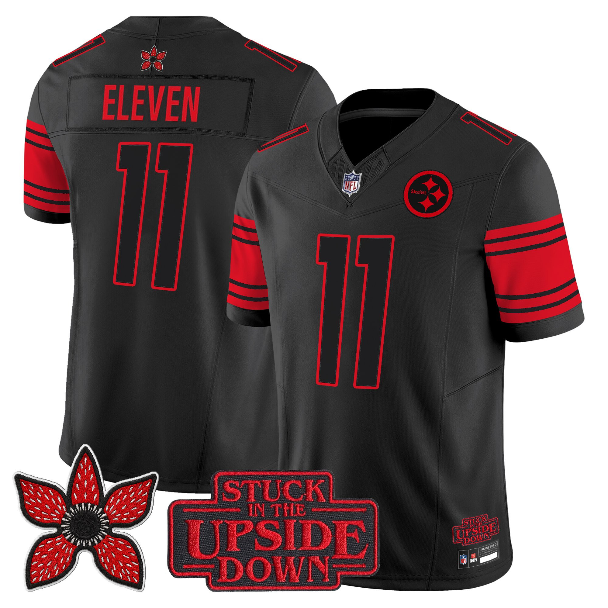 Men's Pittsburgh Steelers Stranger Things Edition Vapor Limited #11 Eleven Jersey - All Stitched