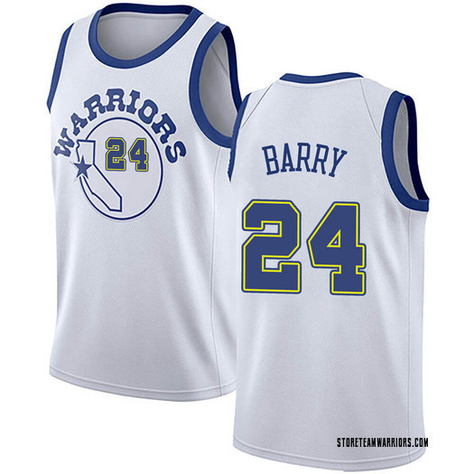 Men's Rick Barry Rick Barry Golden State Warriors Gold White Jersey - All Stitched