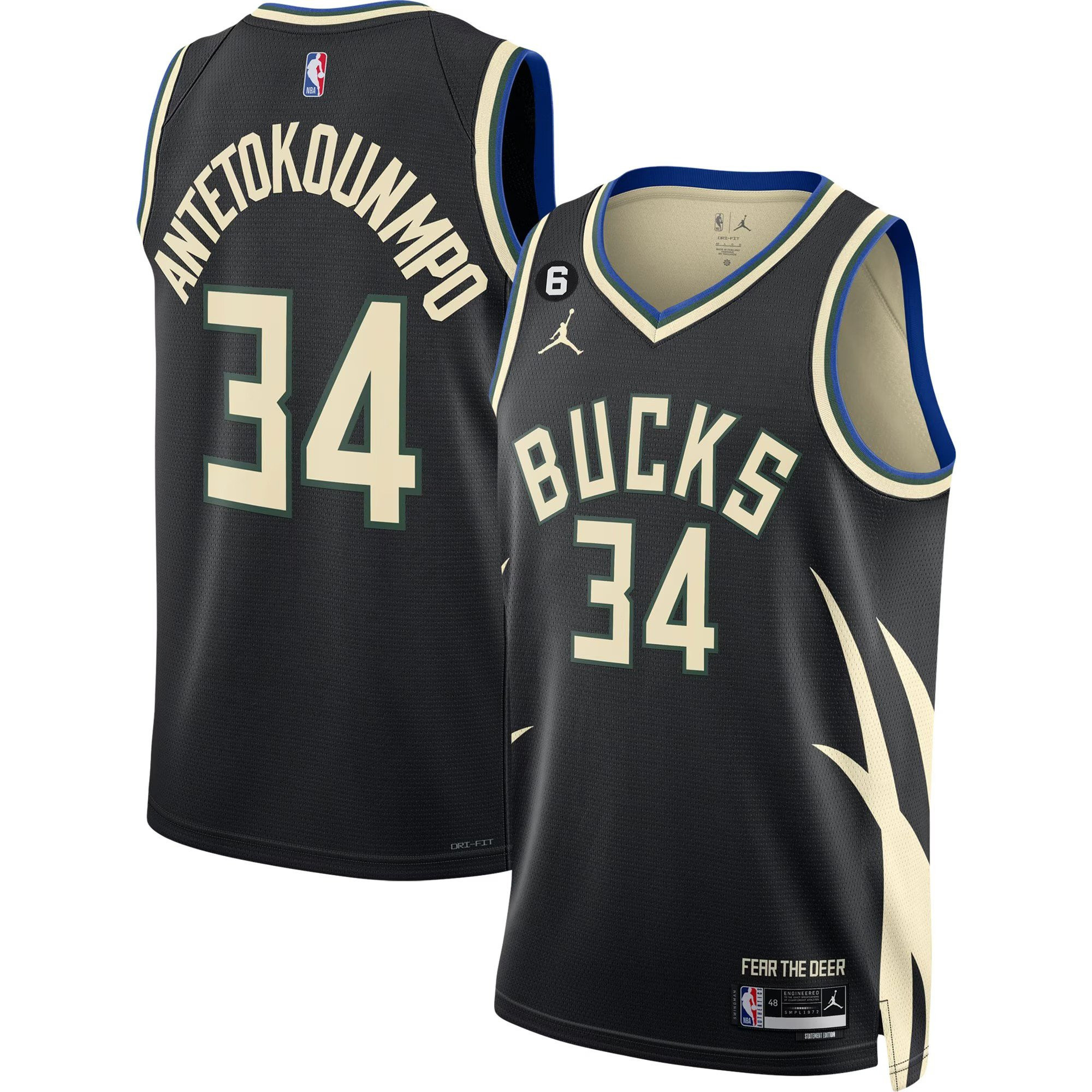 Men's Statement Giannis Antetokounmpo #34 Milwaukee Bucks Collection Jersey - All Stitched