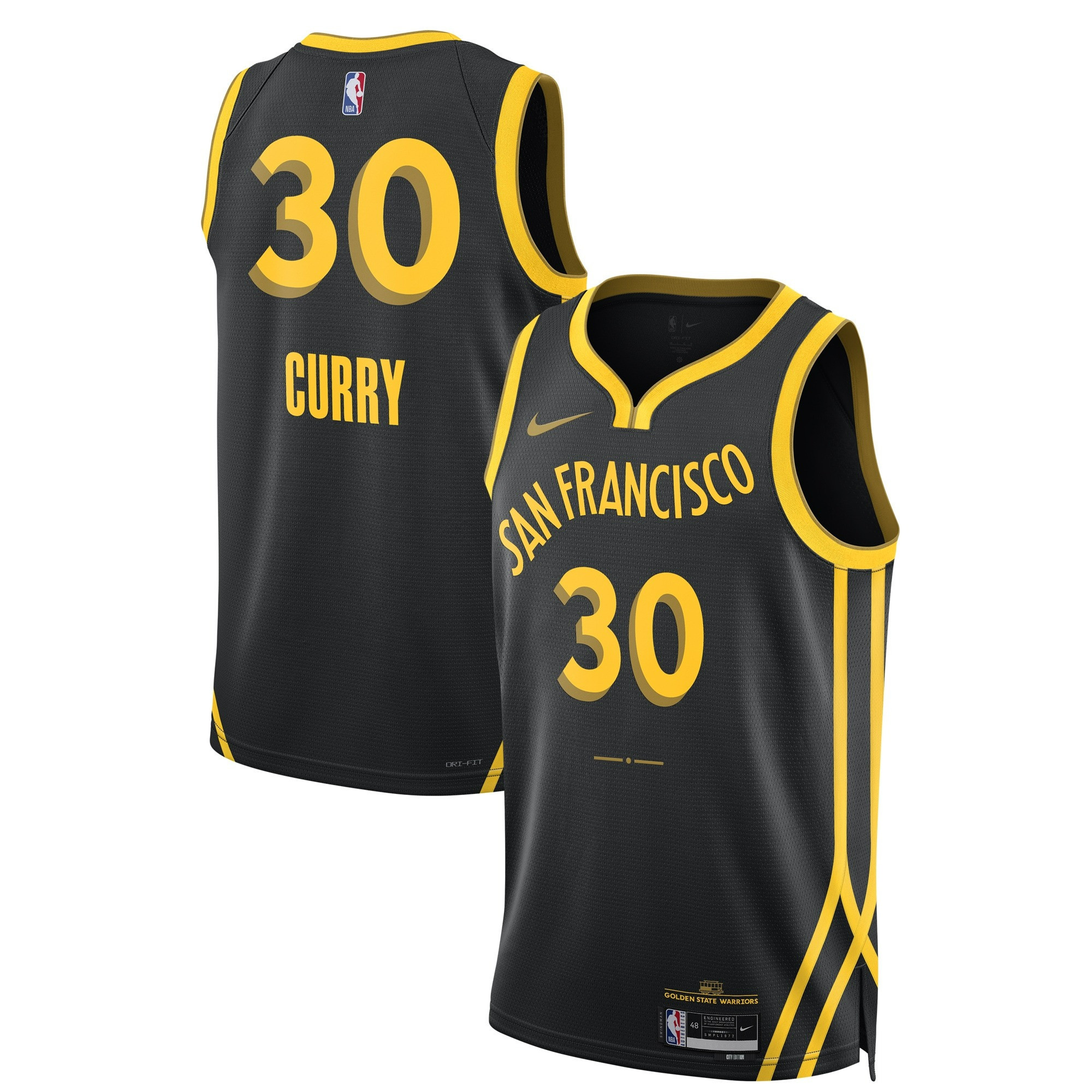 Men's Stephen Curry Golden State Warriors 2023/24 Swingman City Edition Black Jersey - All Stitched