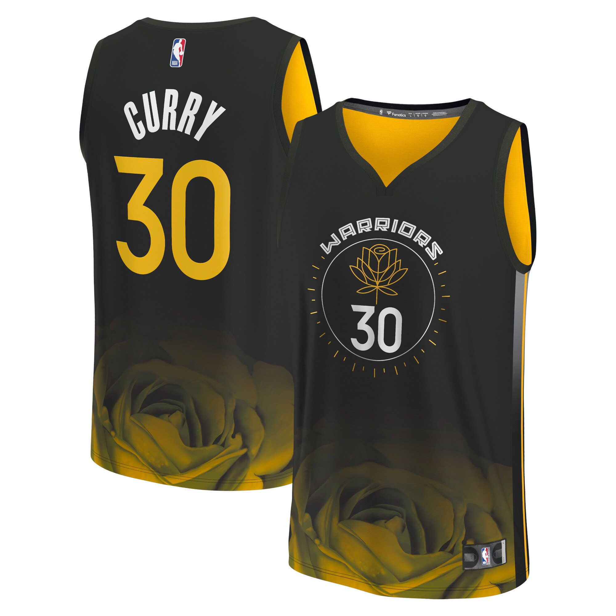 Men's Stephen Curry Golden State Warriors White Gold & Black Gold City Edition Jersey - All Stitched