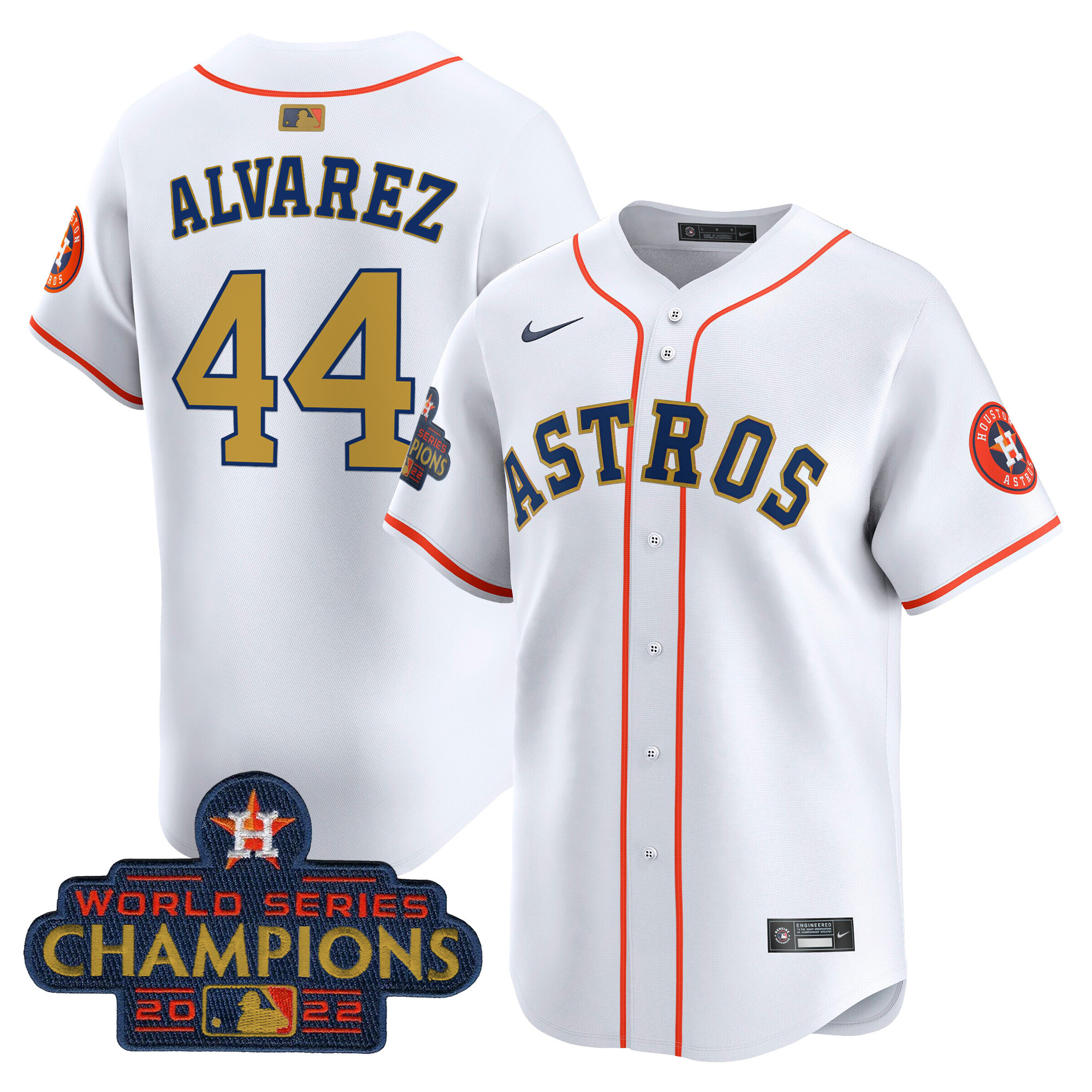 Men's Yordan ÃƒÆ’Ã‚Âlvarez Houston Astros 2022 World Series Champions Vapor Premier Limited Jersey - All Stitched