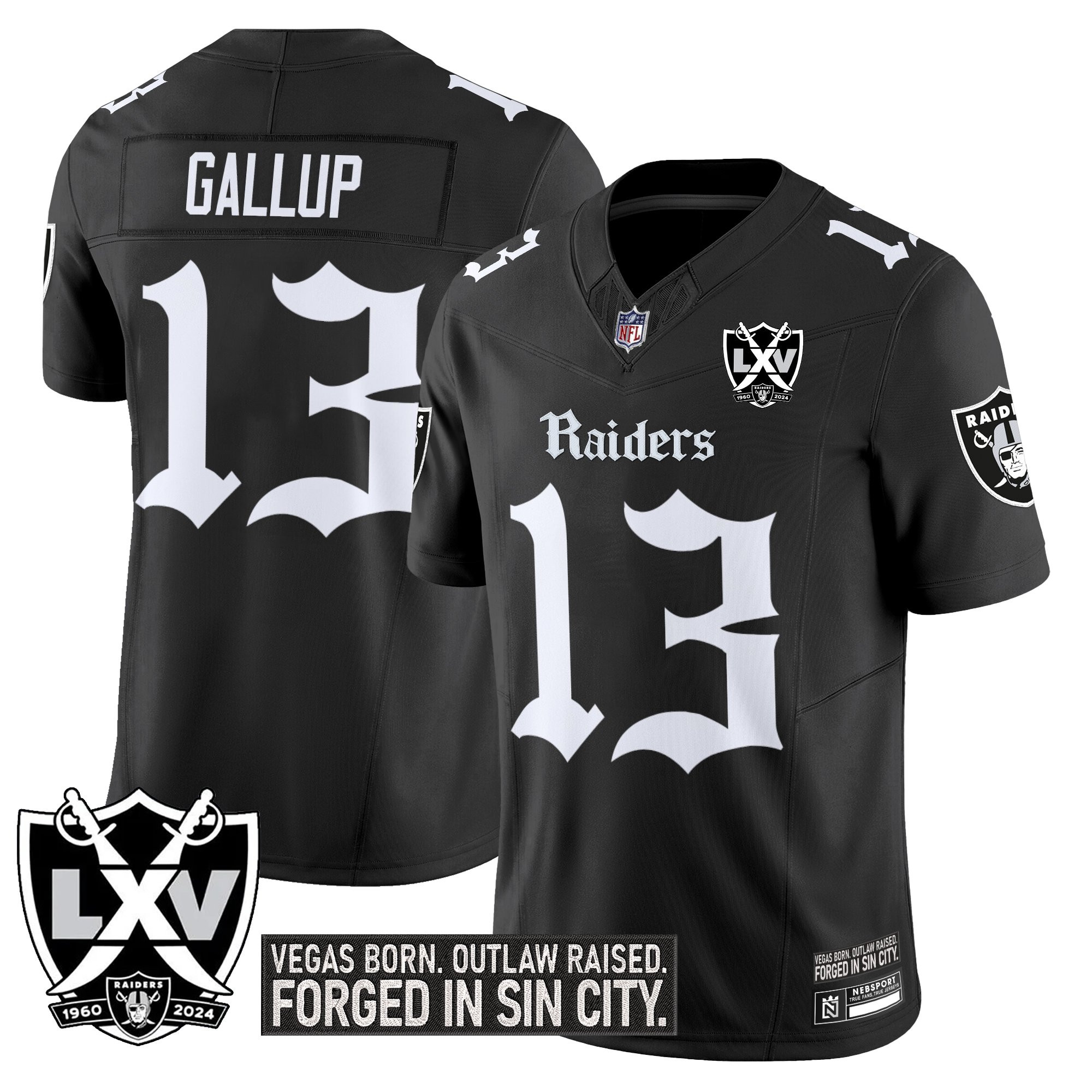 Michael Gallup Men's Las Vegas Raiders Gothic Sin City Shadows Edition Vapor Limited Black Jersey - All Stitched