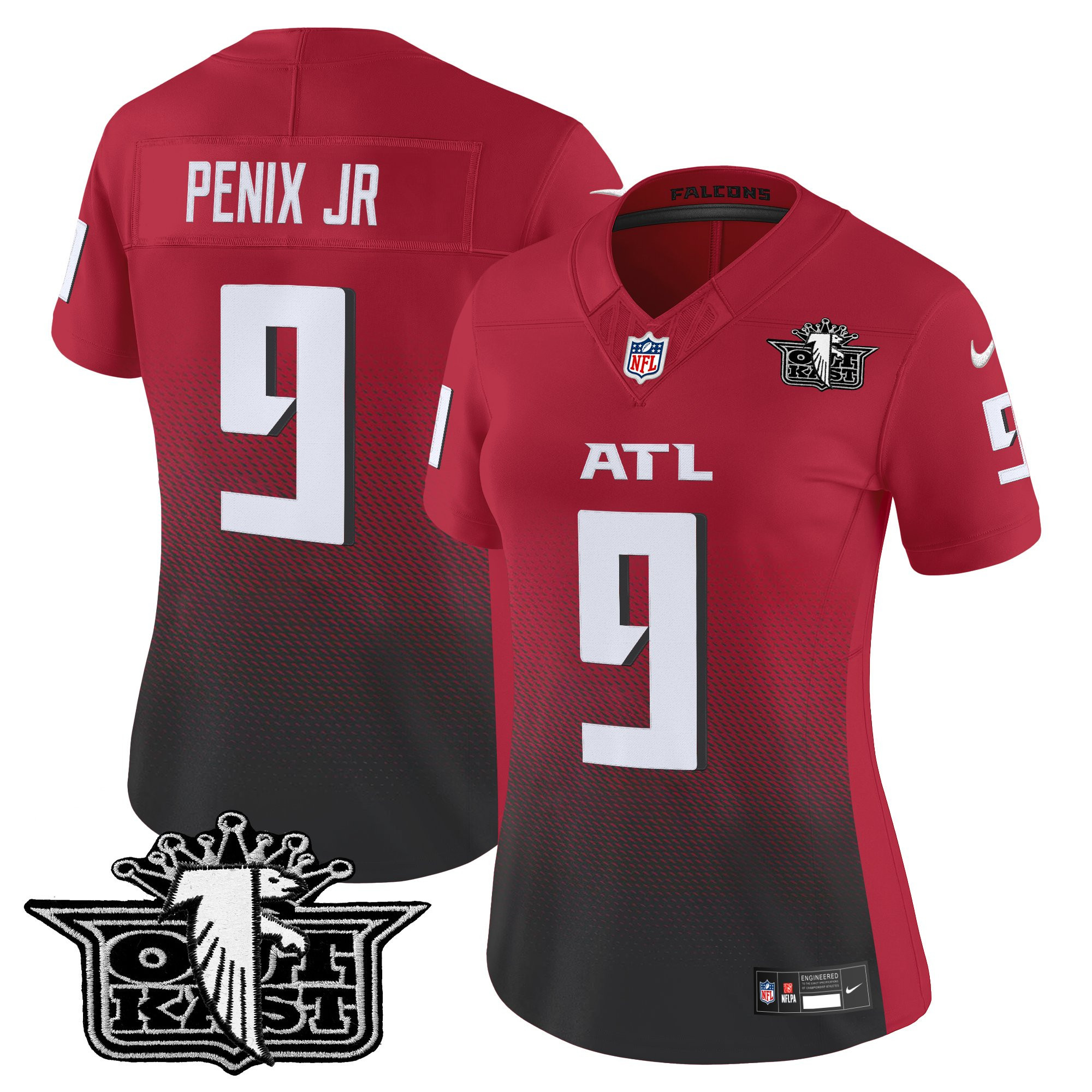 Michael Penix Jr. Women's Outkast x Atlanta Falcons 2025 Vapor Limited Red Jersey - All Stitched