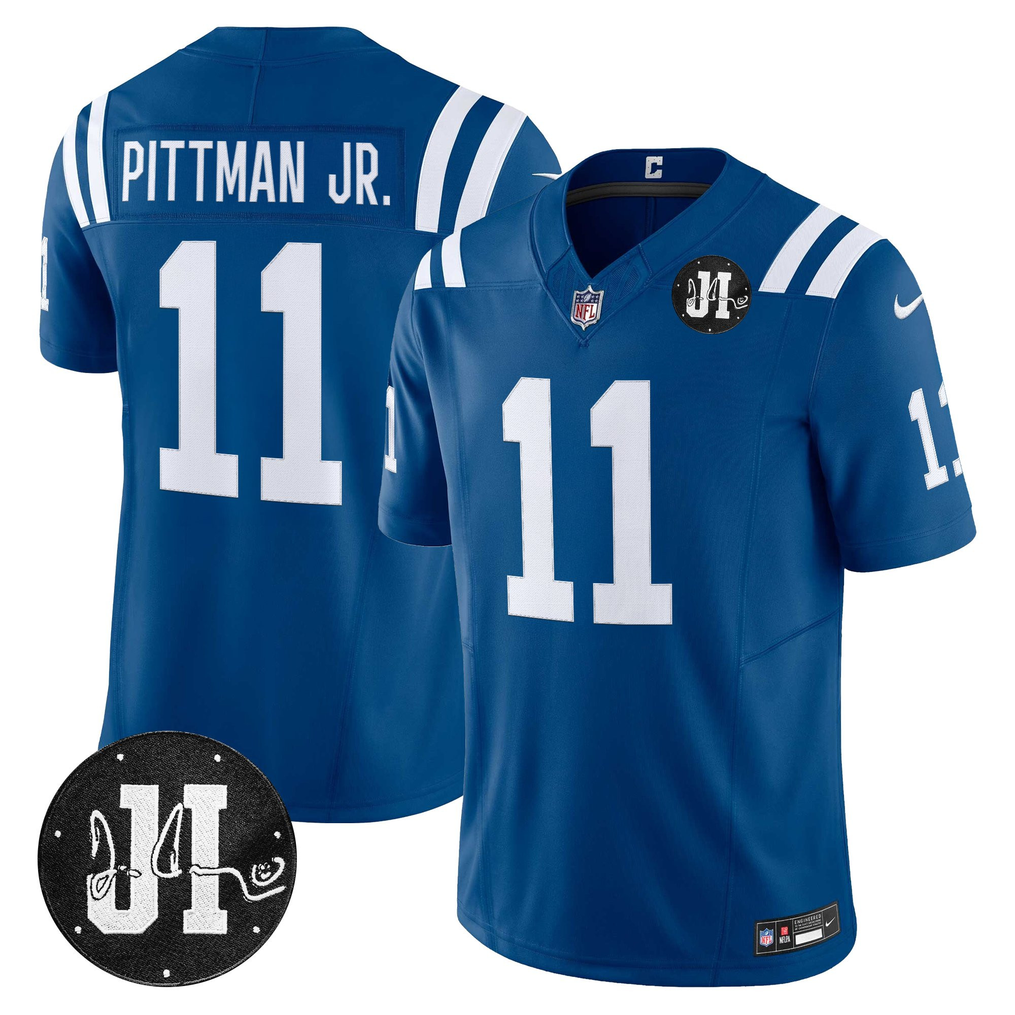 Michael Pittman Jr. Men's Indianapolis Colts 2025 Jim Irsay Patch Vapor Limited Royal Jersey - All Stitched