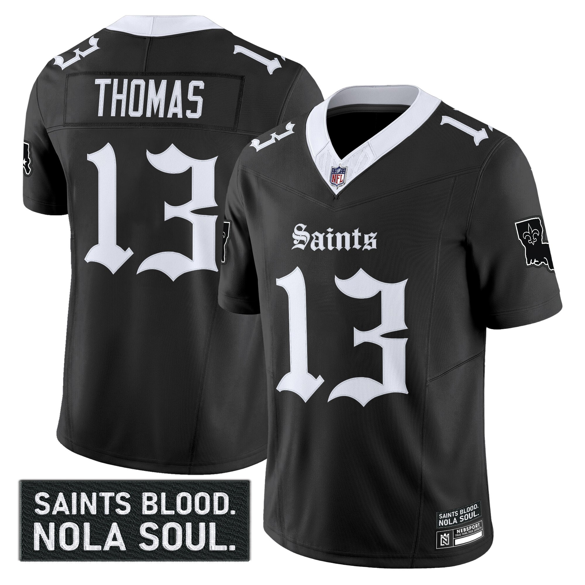Michael Thomas Men's New Orleans Saints Gothic Vieux CarrÃƒÆ’Ã‚Â© Edition Vapor Black Jersey - All Stitched