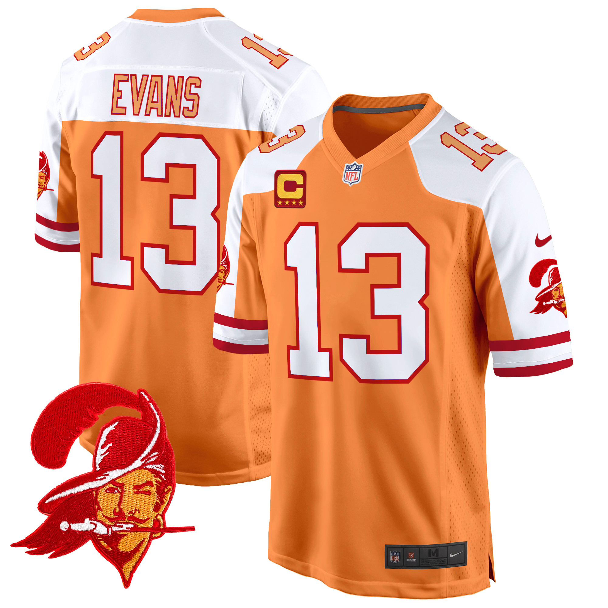 Mike Evans Men's Tampa Bay Buccaneers Throwback Game Creamsicle Alternate Jersey - All Stitched