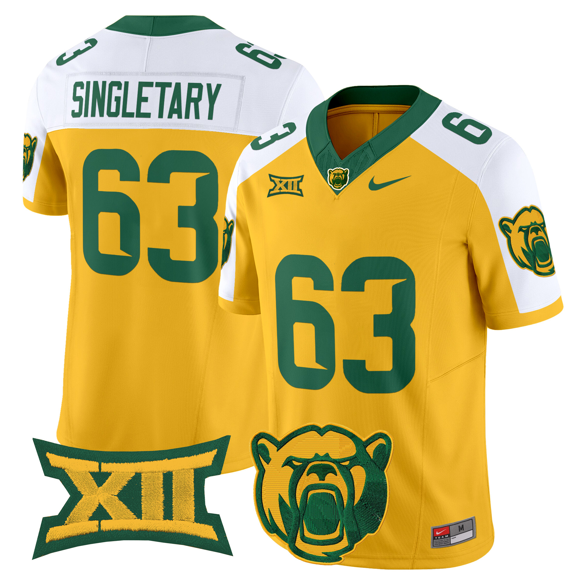 Mike Singletary Men's Baylor Bears 2025 Vapor Limited Gold Alternate Jersey - All Stitched