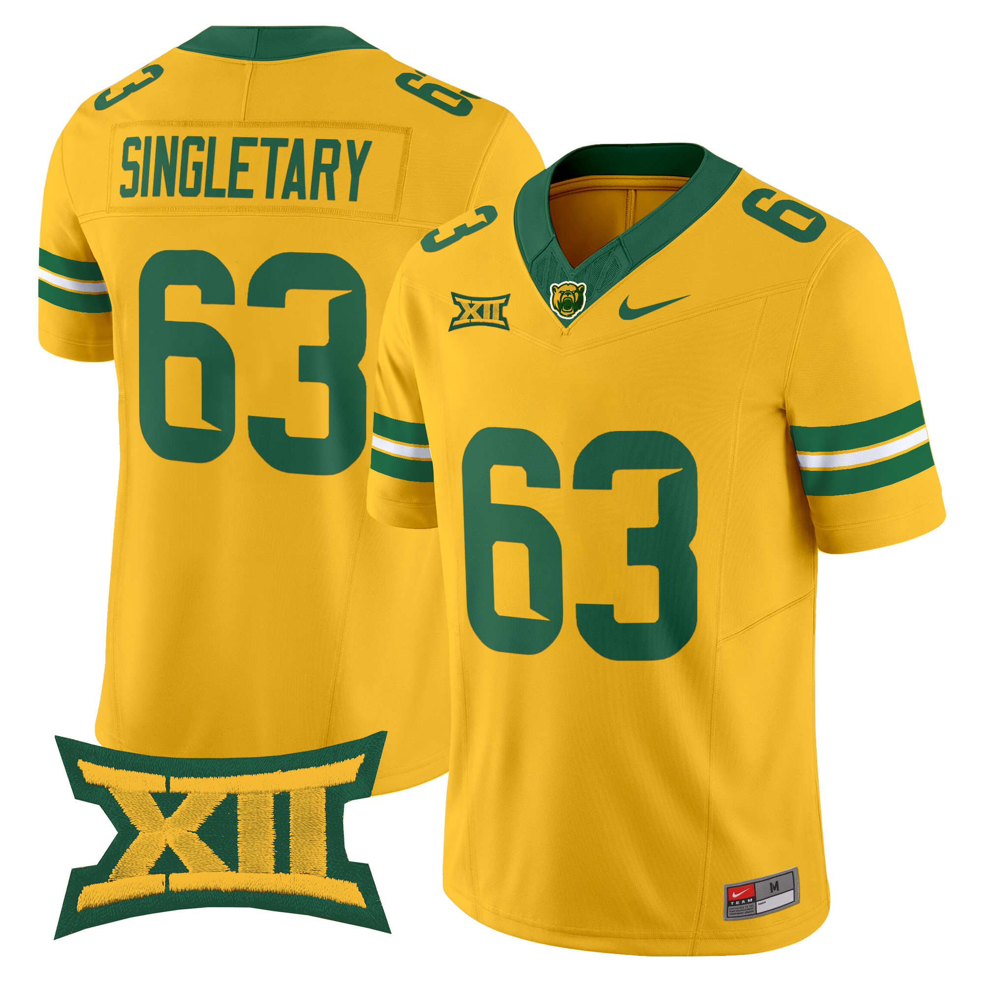 Mike Singletary Men's Baylor Bears 2025 Vapor Limited Gold Jersey - All Stitched