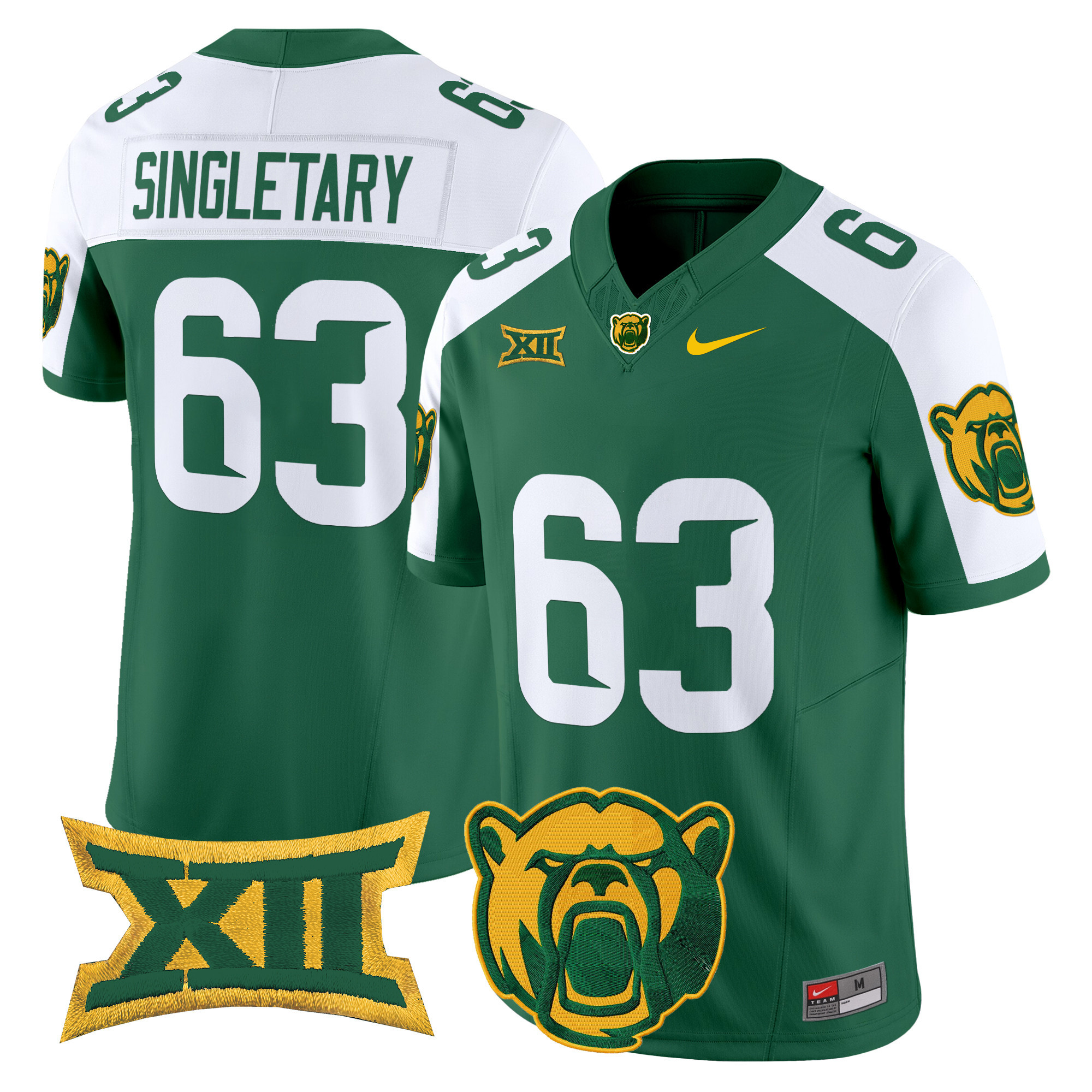 Mike Singletary Men's Baylor Bears 2025 Vapor Limited Green Alternate Jersey - All Stitched