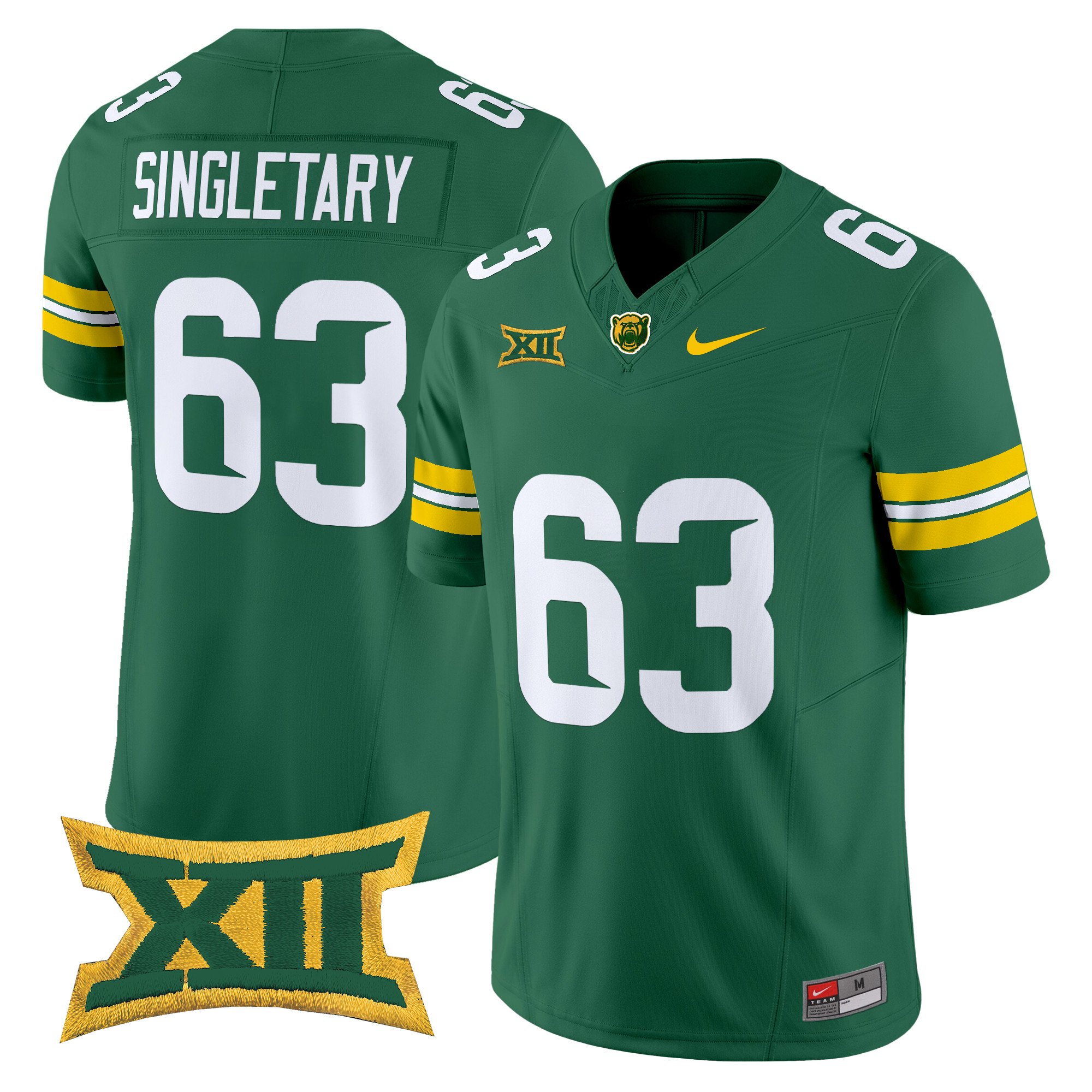 Mike Singletary Men's Baylor Bears 2025 Vapor Limited Green Jersey - All Stitched