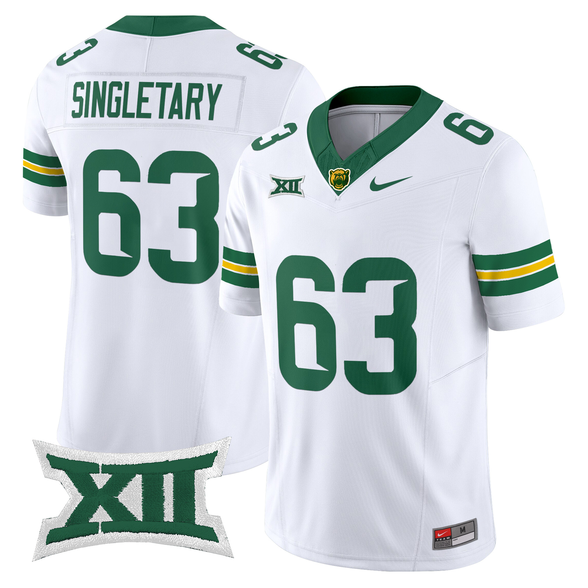 Mike Singletary Men's Baylor Bears 2025 Vapor Limited White Jersey - All Stitched