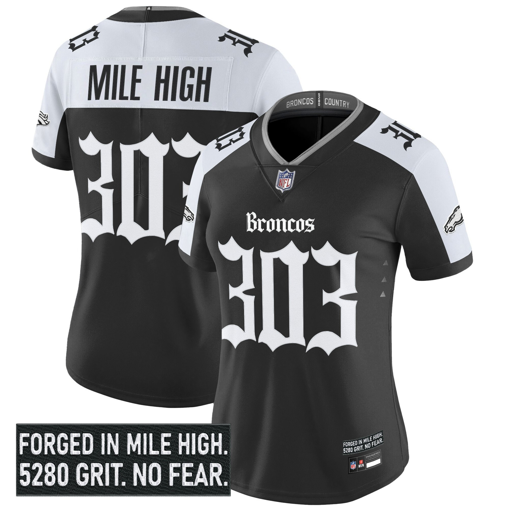 Mile High 303 Women's Denver Broncos Gothic Mile High Shadows Edition Vapor Limited Alternate Jersey - All Stitched