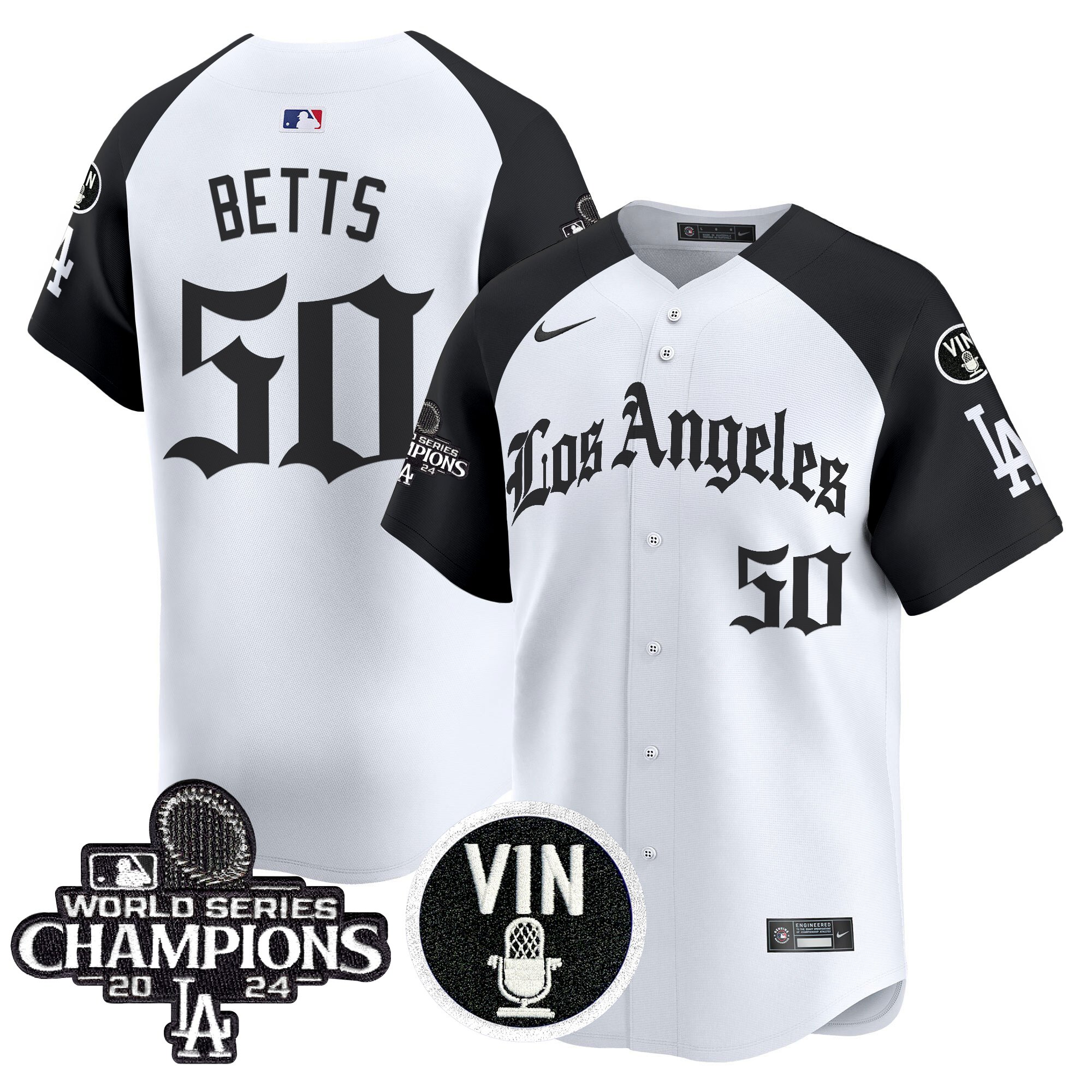 Mookie Betts Men's Los Angeles Dodgers 2025 LA Gothic Style Vapor Premier Limited Alternate Jersey - All Stitched