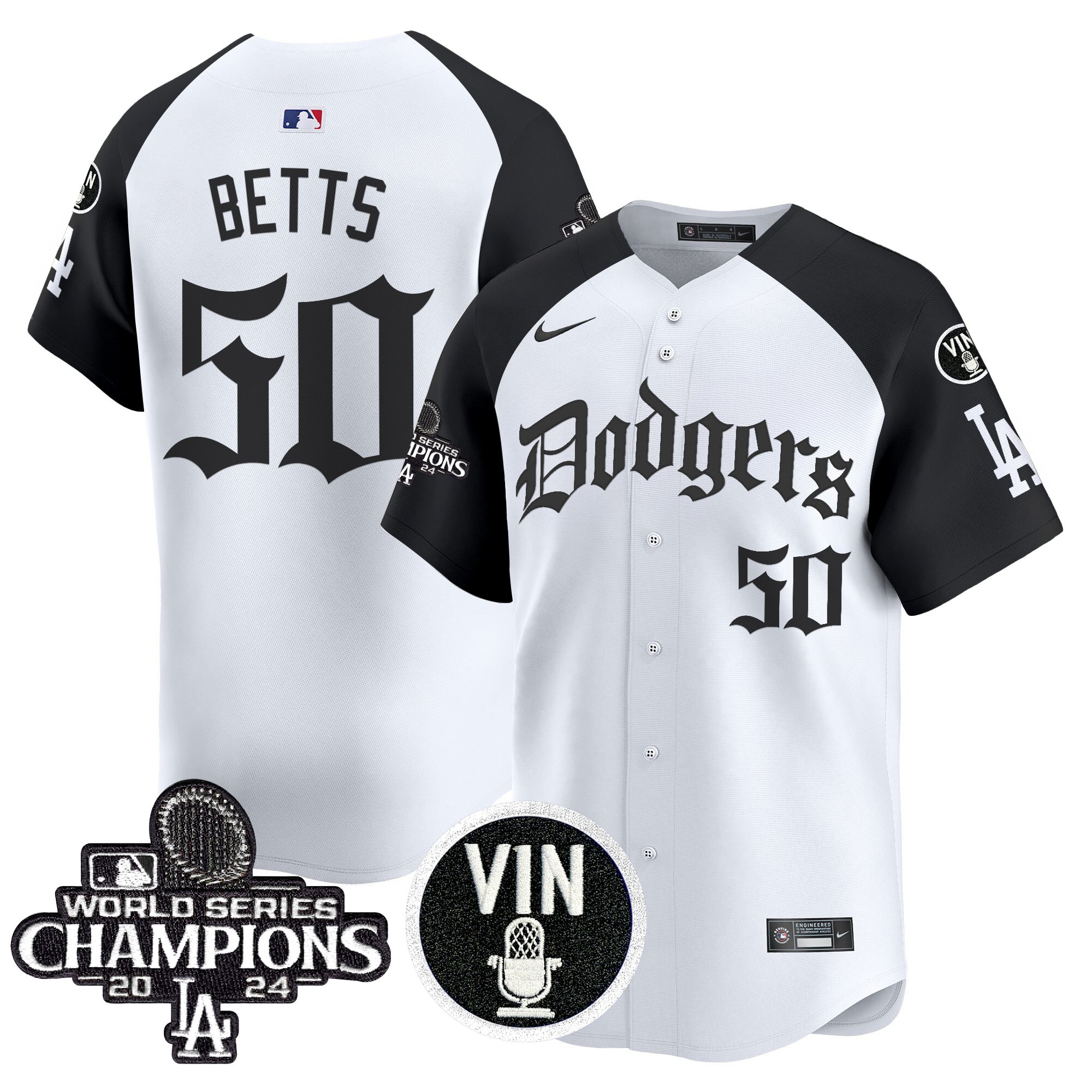 Mookie Betts Men's Los Angeles Dodgers 2025 LA Gothic Style Vapor Premier Limited Alternate Jersey V2 - All Stitched