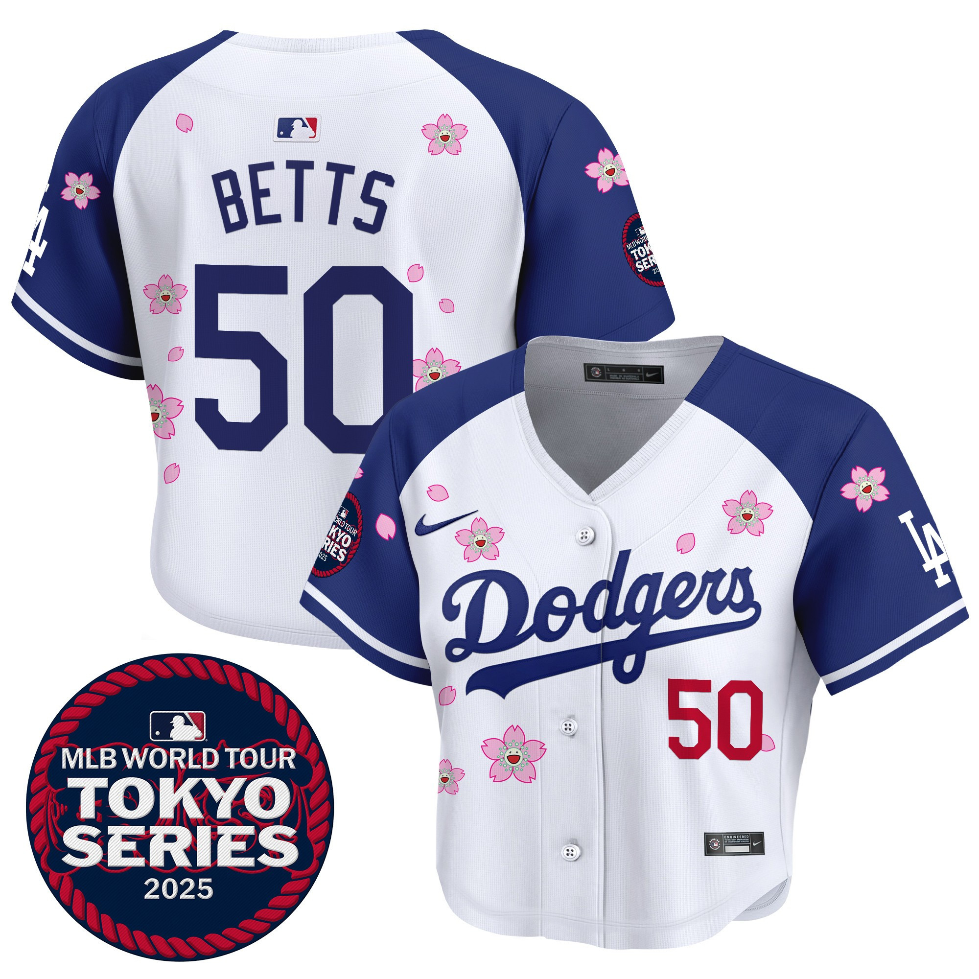 Mookie Betts Women's Los Angeles Dodgers Tokyo Series 2025 Crop Top Baseball Alternate Jersey - Stitched