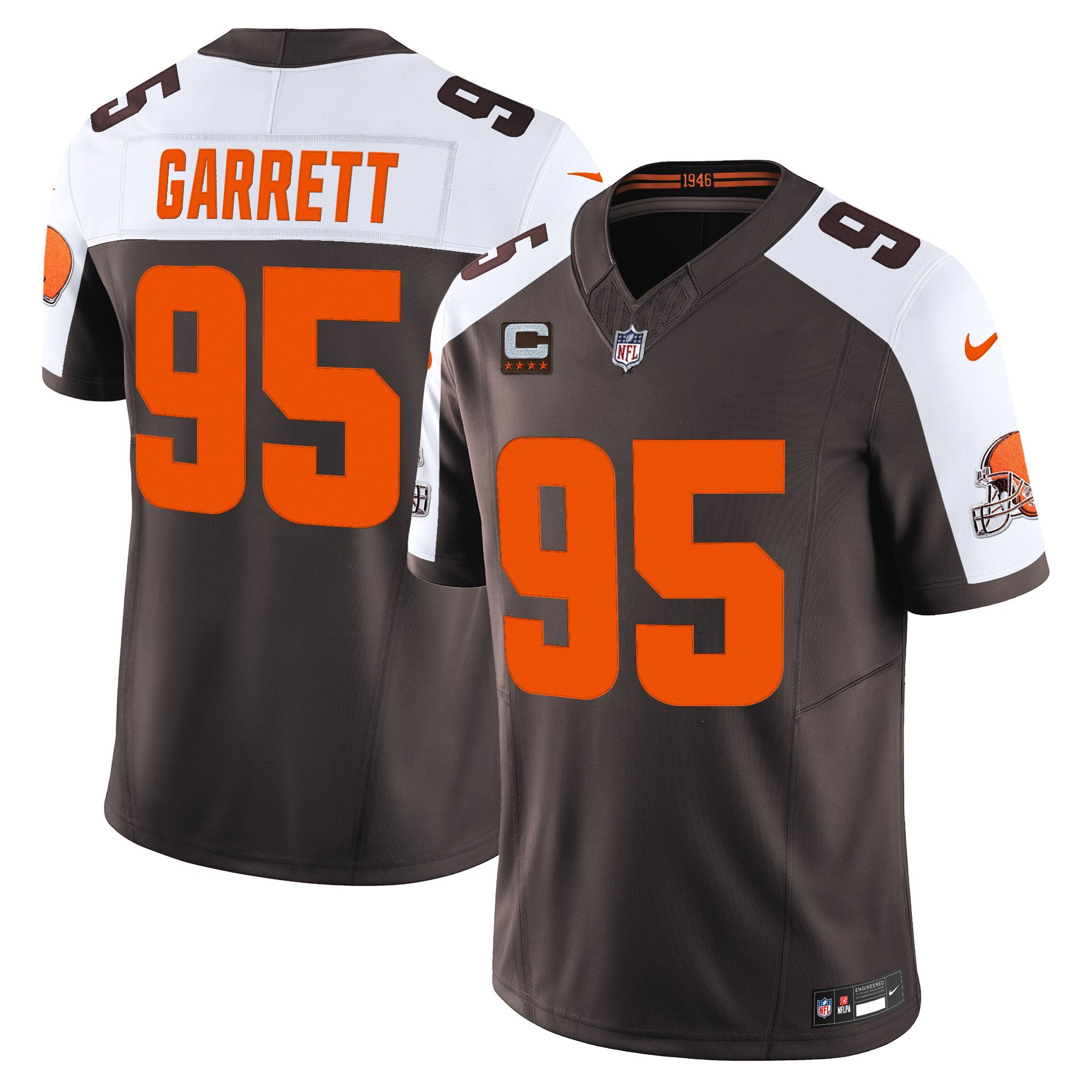 Myles Garrett Men's Cleveland Browns Alpha Dawg Edition Vapor Limited Brown Alternate Jersey - All Stitched