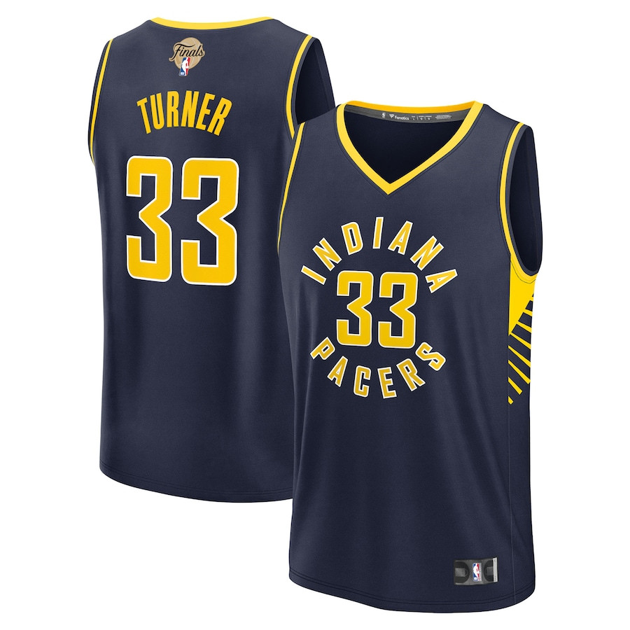 Myles Turner Men's Indiana Pacers 2025 NBA Finals Fast Break Navy Men Jersey