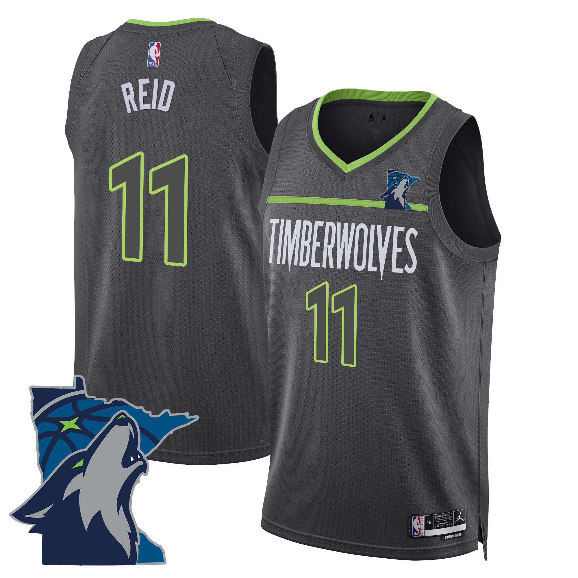 Naz Reid Men's Minnesota Timberwolves Swingman Statement Jersey - Minnesota Patch - All Stitched