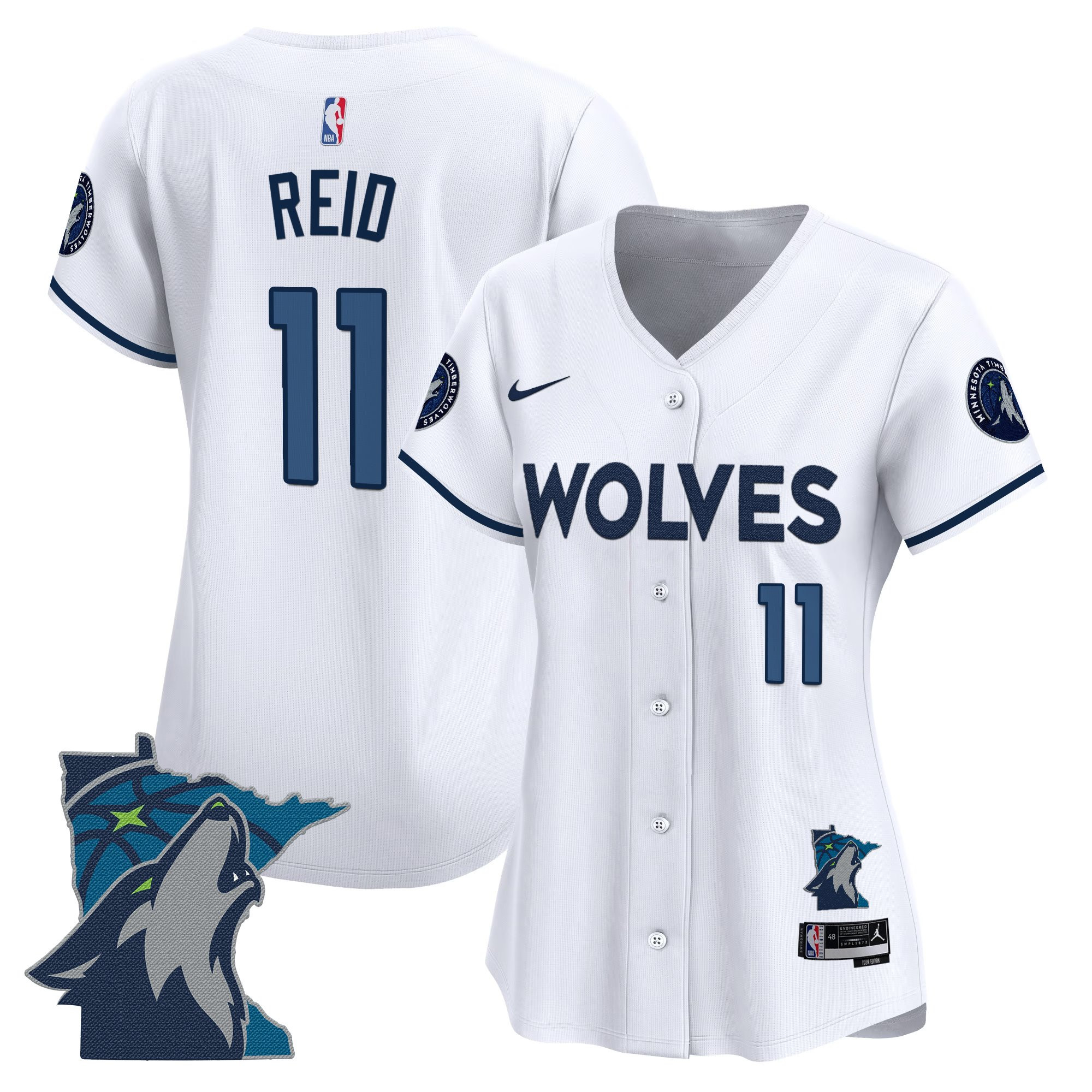 Naz Reid Women's Minnesota Timberwolves 2025 Vapor Baseball Association Jersey - All Stitched