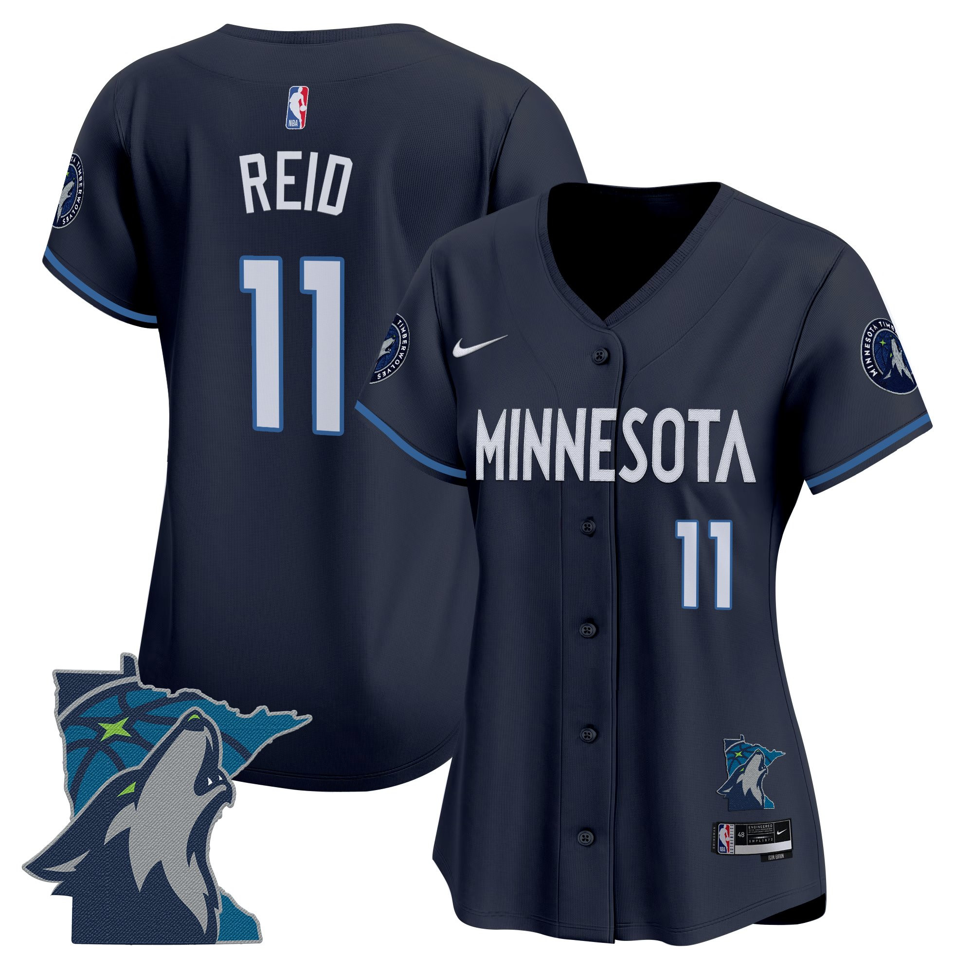 Naz Reid Women's Minnesota Timberwolves 2025 Vapor Baseball icon Jersey - All Stitched