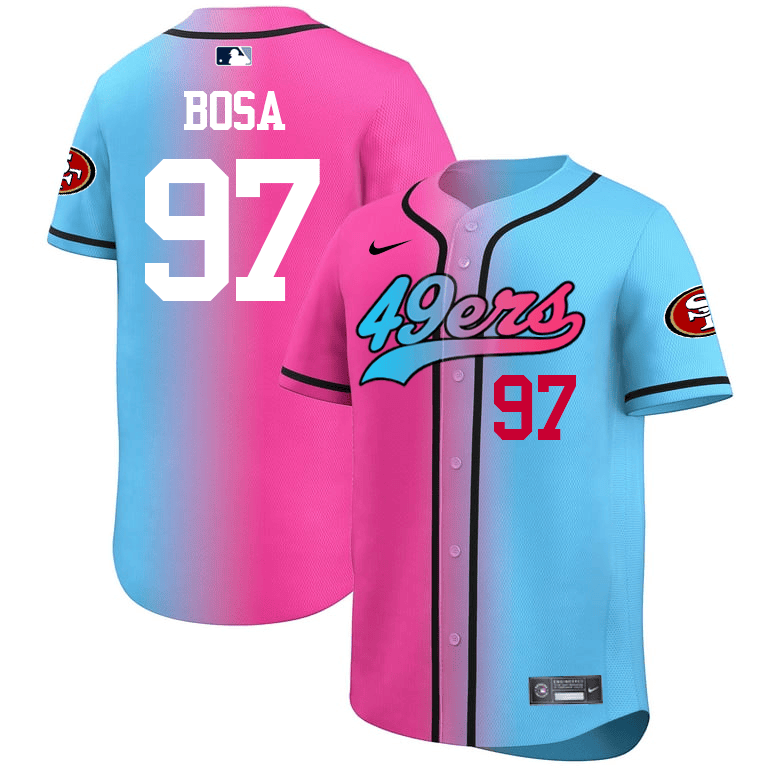 Nick Bosa San Francisco 49ers 2025 Gradient Pink-Blue Vapor Limited Men Jersey - All Stitched