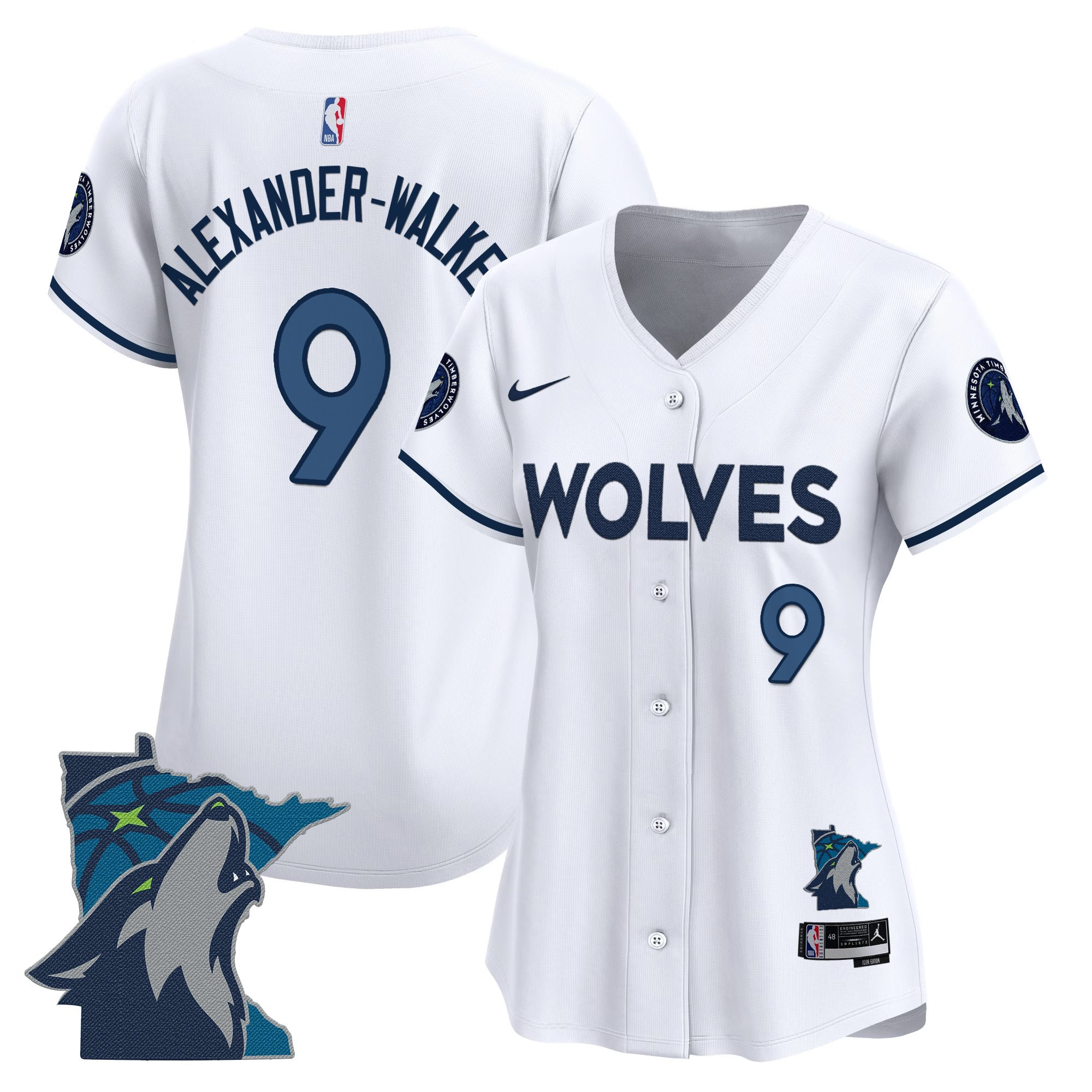 Nickeil Alexander-Walker Women's Minnesota Timberwolves 2025 Vapor Baseball Association Jersey - All Stitched