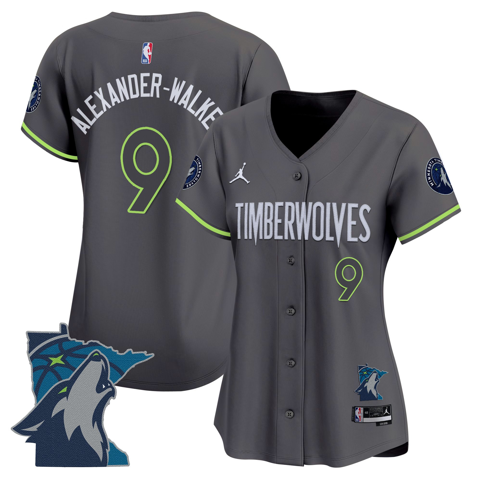 Nickeil Alexander-Walker Women's Minnesota Timberwolves 2025 Vapor Baseball Statement Jersey - All Stitched