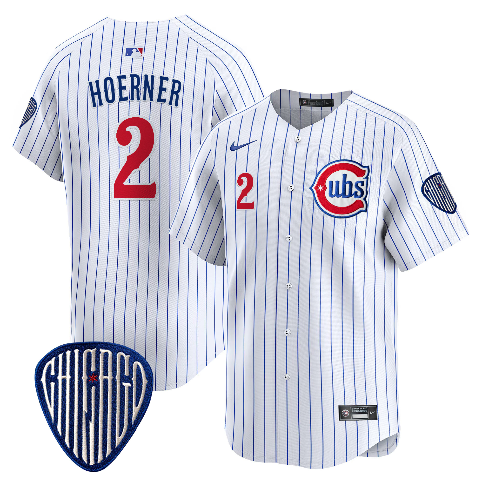 Nico Hoerner Men's Chicago Cubs Blue Alternate Vapor Premier Limited Pinstripe Jersey - All Stitched