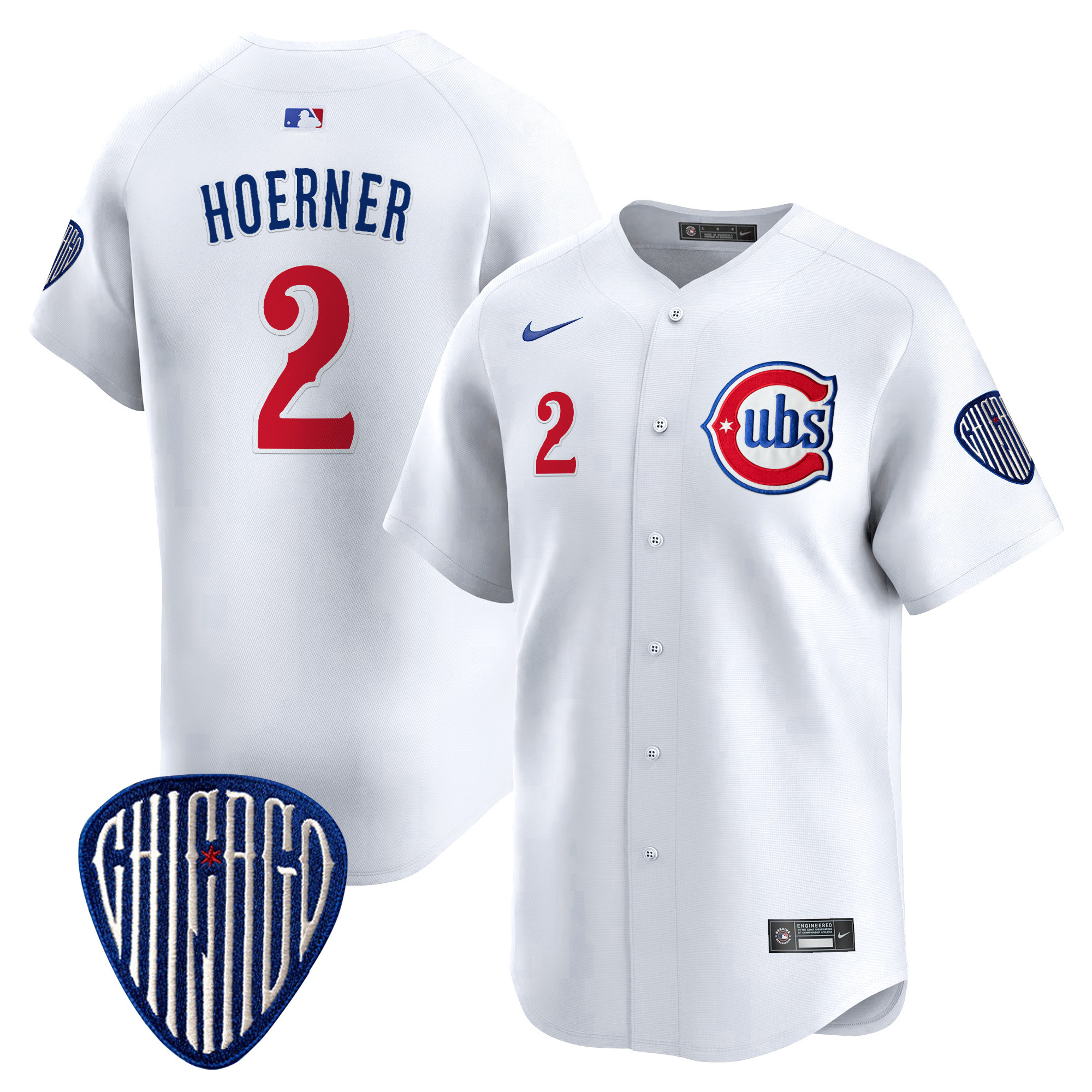Nico Hoerner Men's Chicago Cubs Blue Alternate Vapor Premier Limited White Jersey - All Stitched
