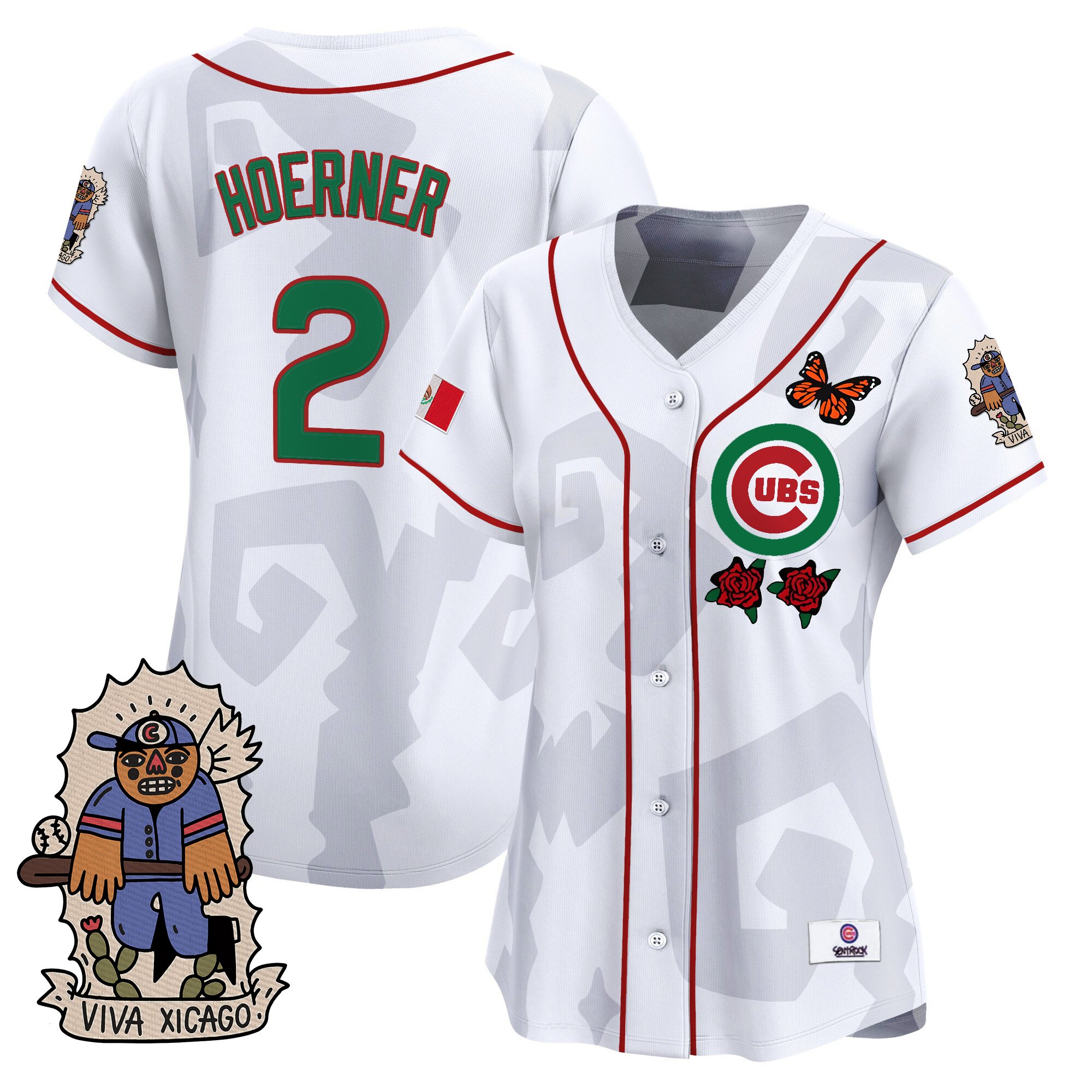 Nico Hoerner Women's 2025 Chicago Cubs Mexican Heritage Vapor Premier Limited White Jersey - Stitched