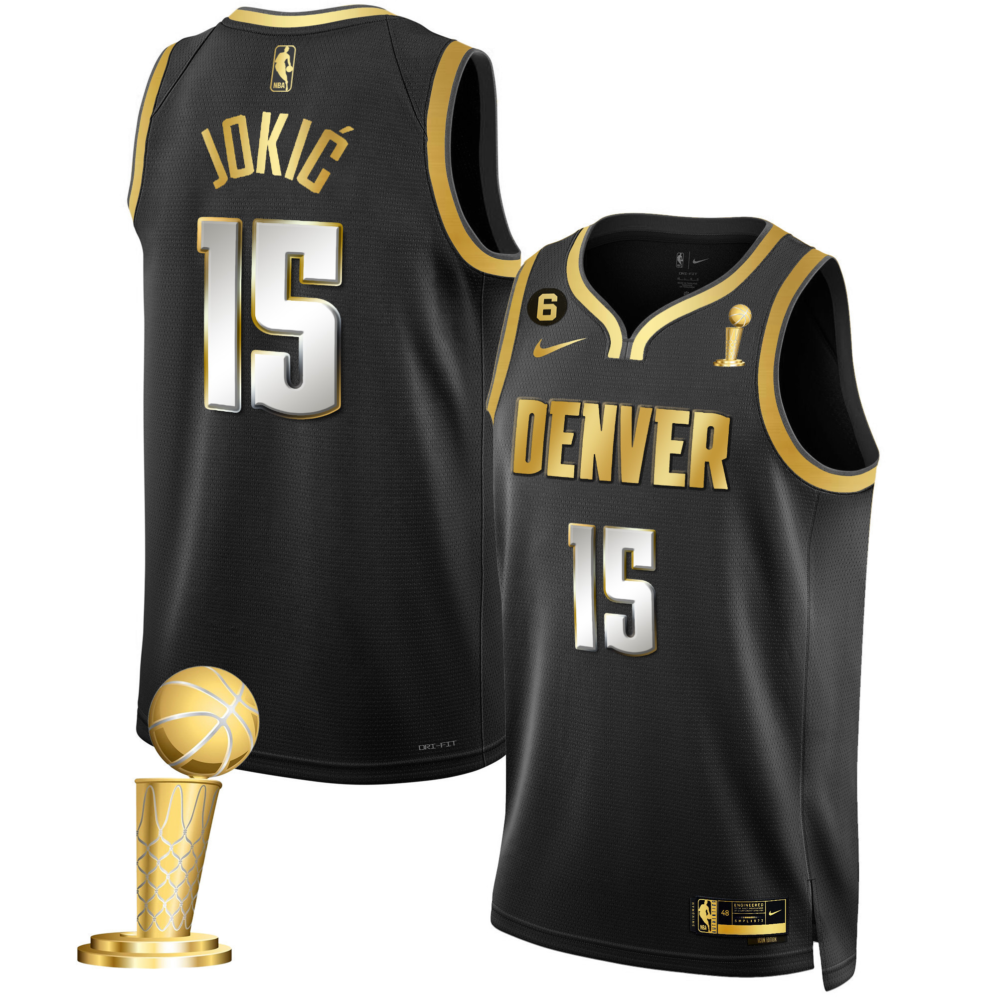 Nikola Jokic Men's Denver Nuggets 2023 Champions Black Limited Jersey Collection - All Stitched
