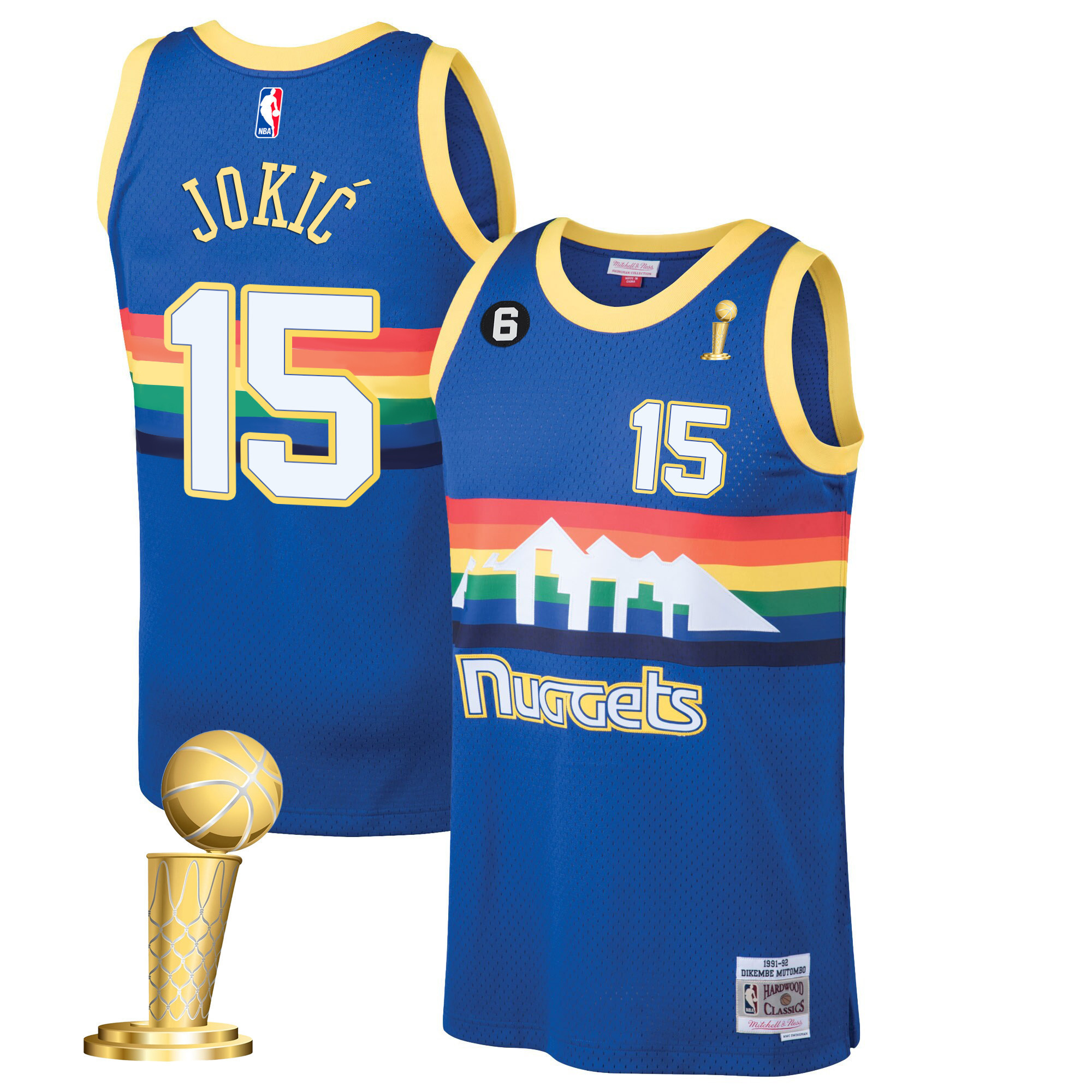Nikola Jokic Men's Denver Nuggets 2023 Champions Blue Classic Jersey Collection - All Stitched