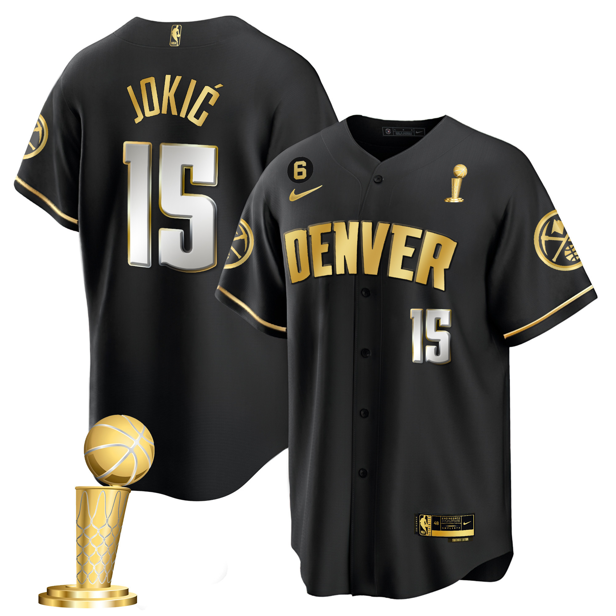 Nikola Jokic Men's Denver Nuggets 2023 Champions Cool Base Black Limited Jersey - All Stitched
